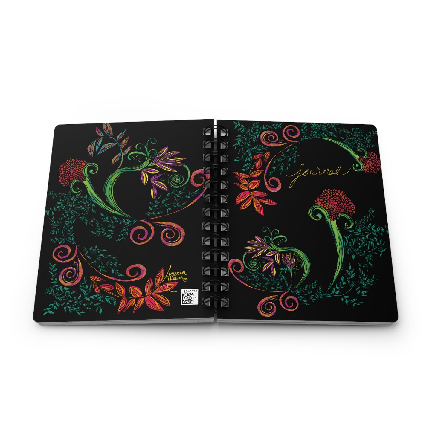 Flourished Fury Spiral Bound Journal