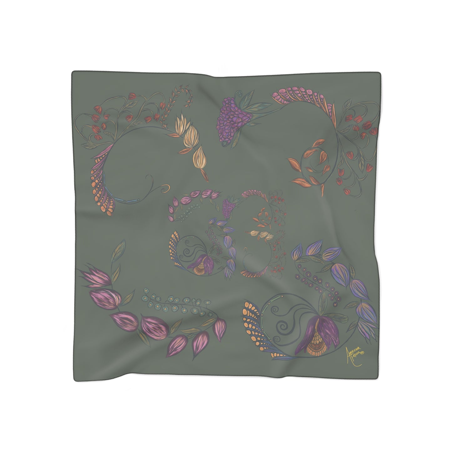 Wondrous Weeds Classic Chiffon Square Scarf