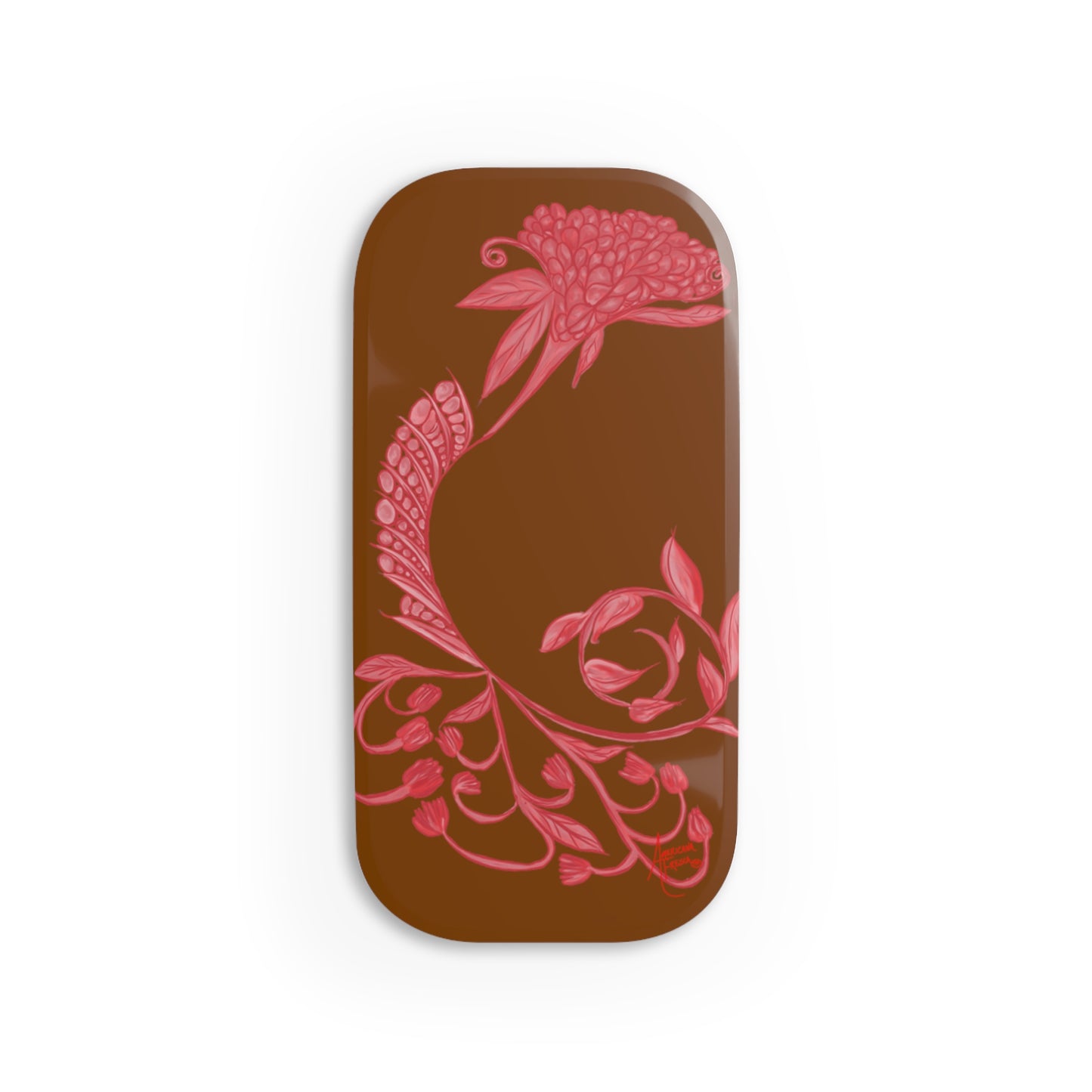 Chocolate Cherry Chinoiserie Phone Click-On Grip