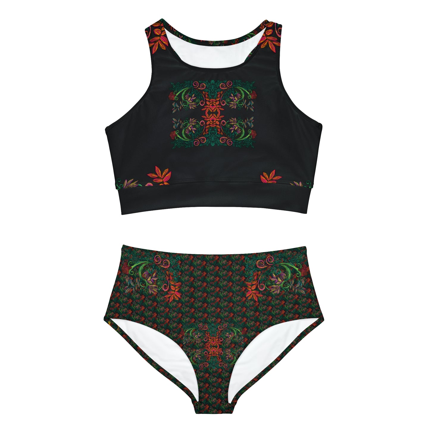 Flourished Fury Women's Sporty Bikini Set