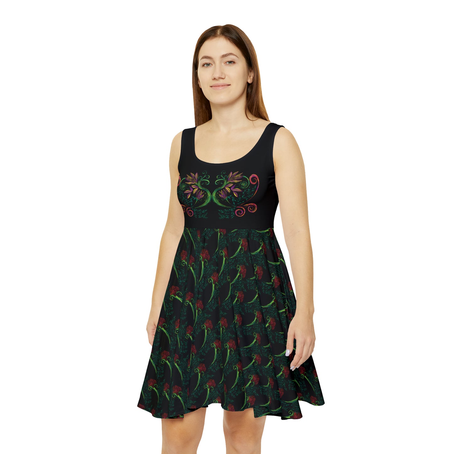 Flourished Fury Women's Skater Dress