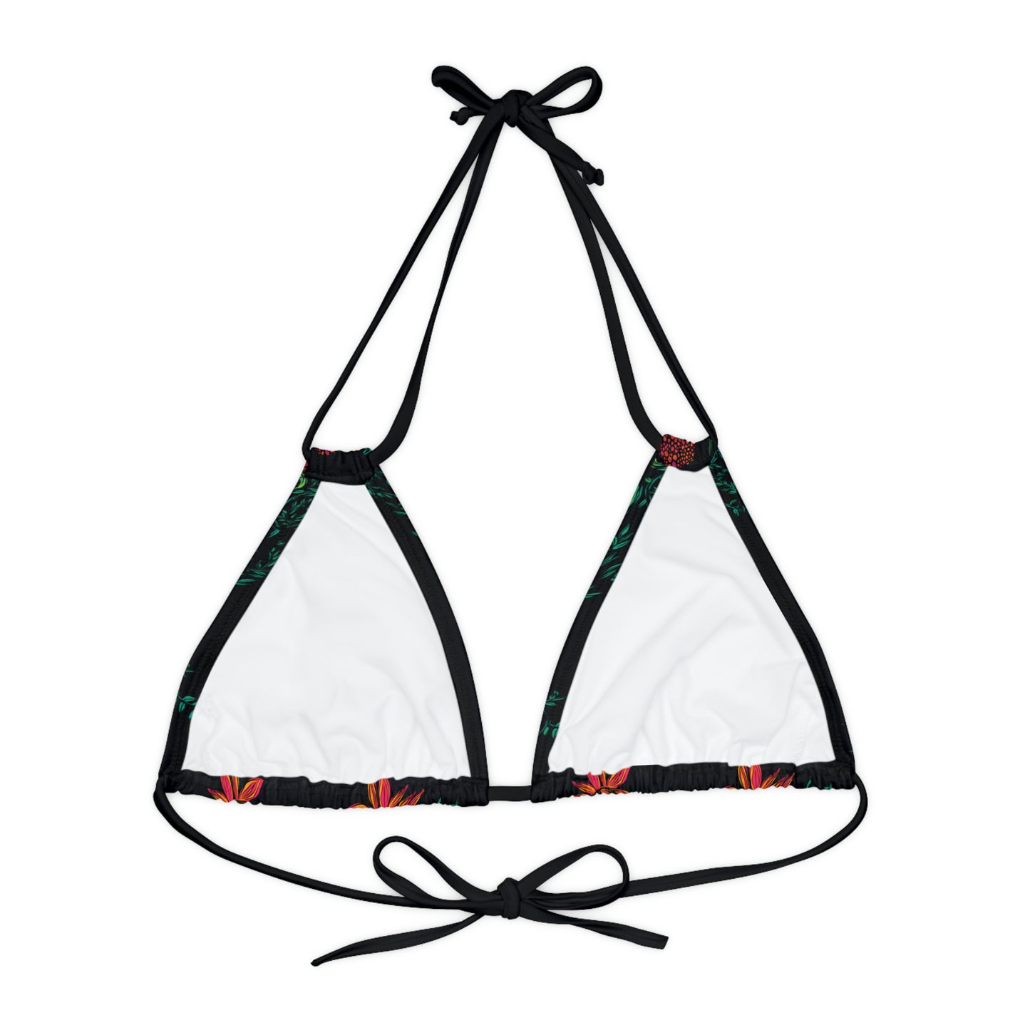 Flourished Fury Strappy Triangle Bikini Top