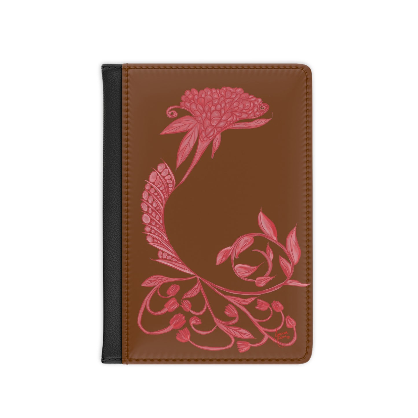 Chocolate Cherry Chinoiserie Passport Cover