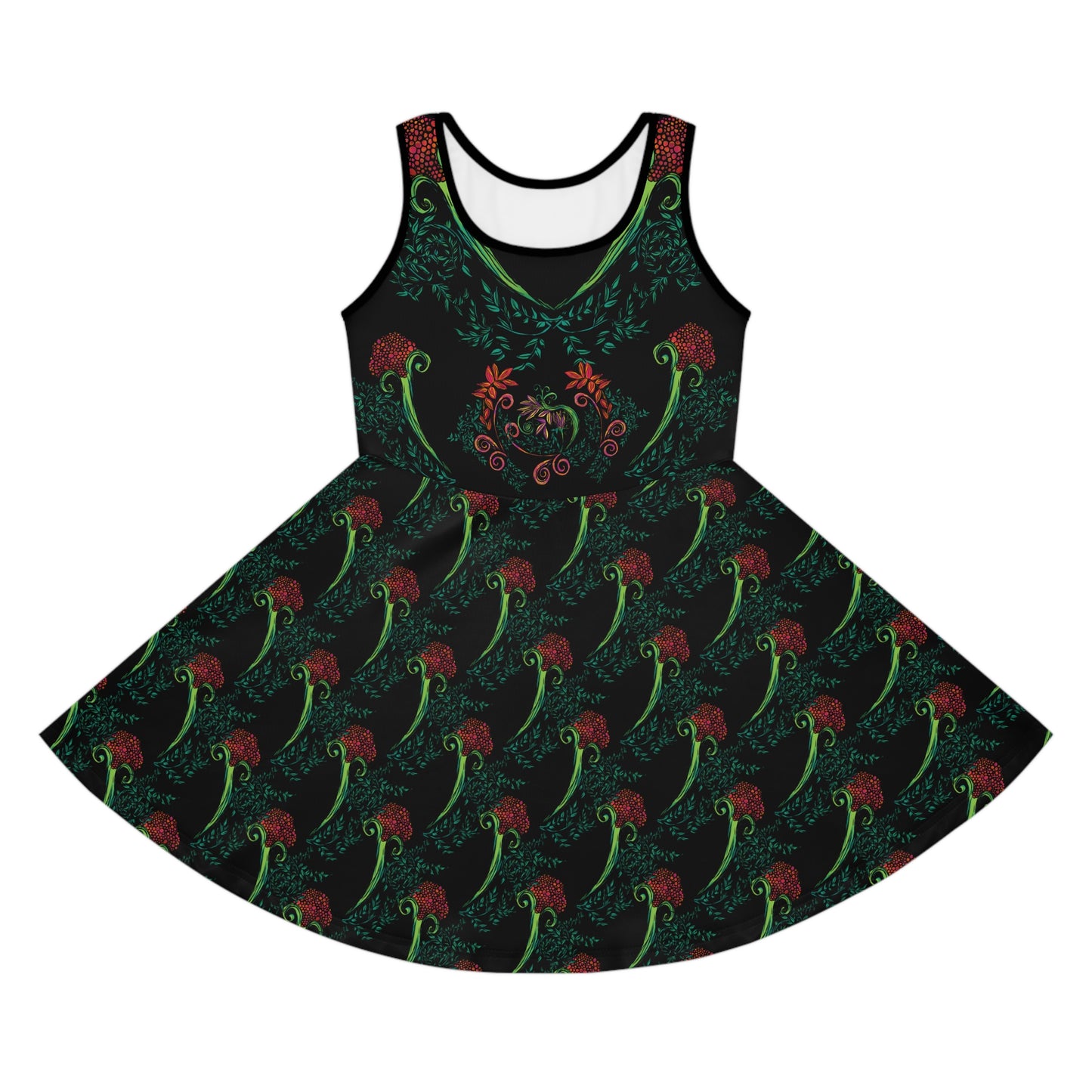 Flourished Fury Girls' Sleeveless Sundress