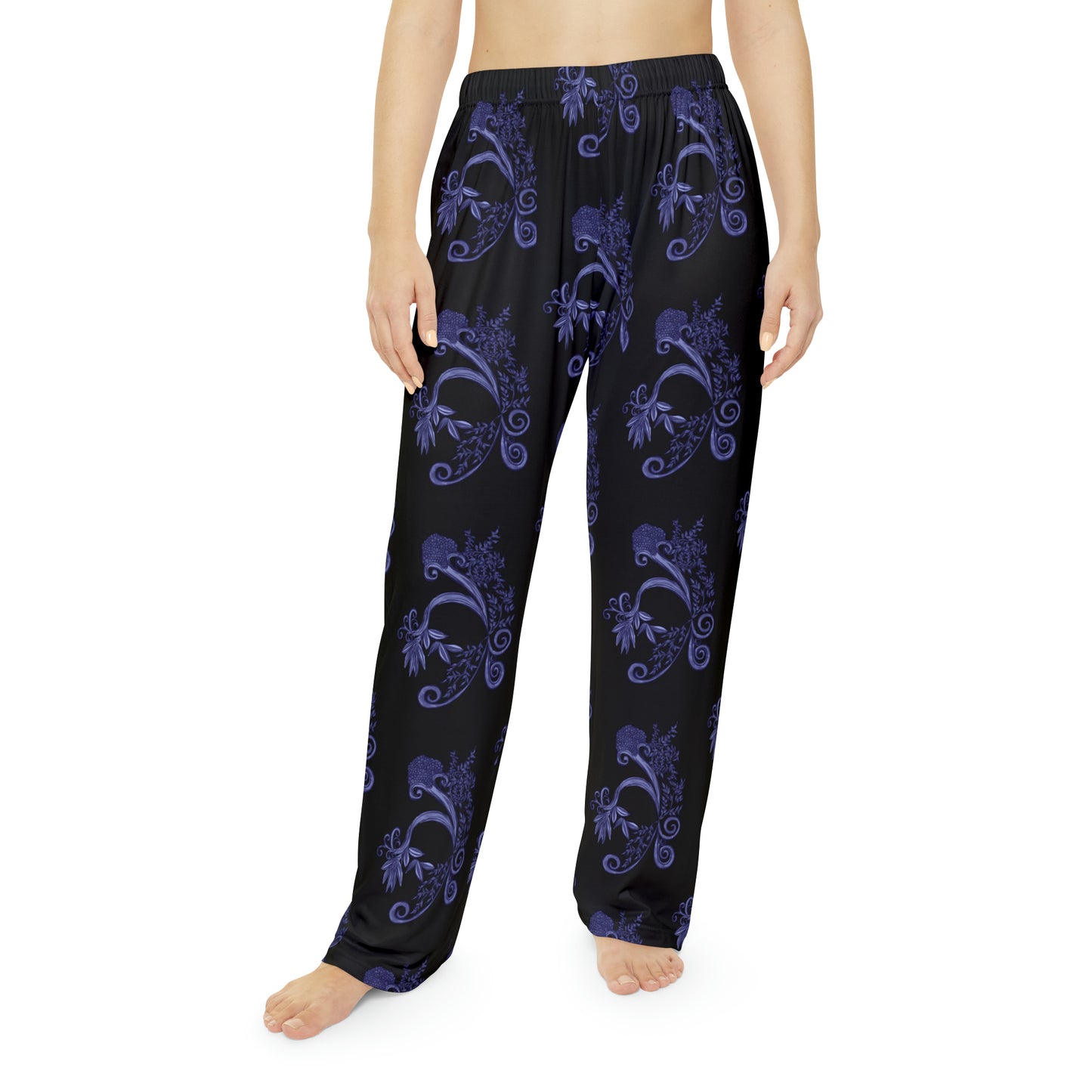 Midnight Botanical Blues Women's Pajama Pants