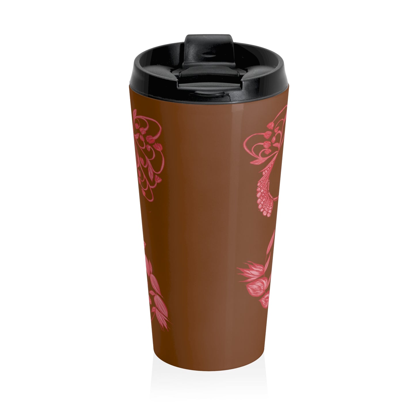 Chocolate Cherry Chinoiserie Stainless Steel Travel Mug