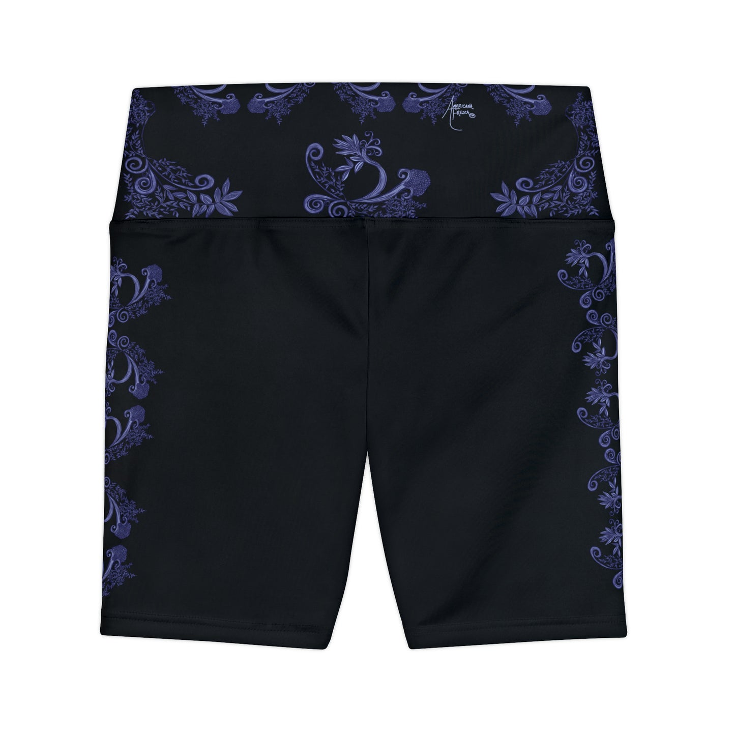 Midnight Botantical Blues Women's Workout Shorts