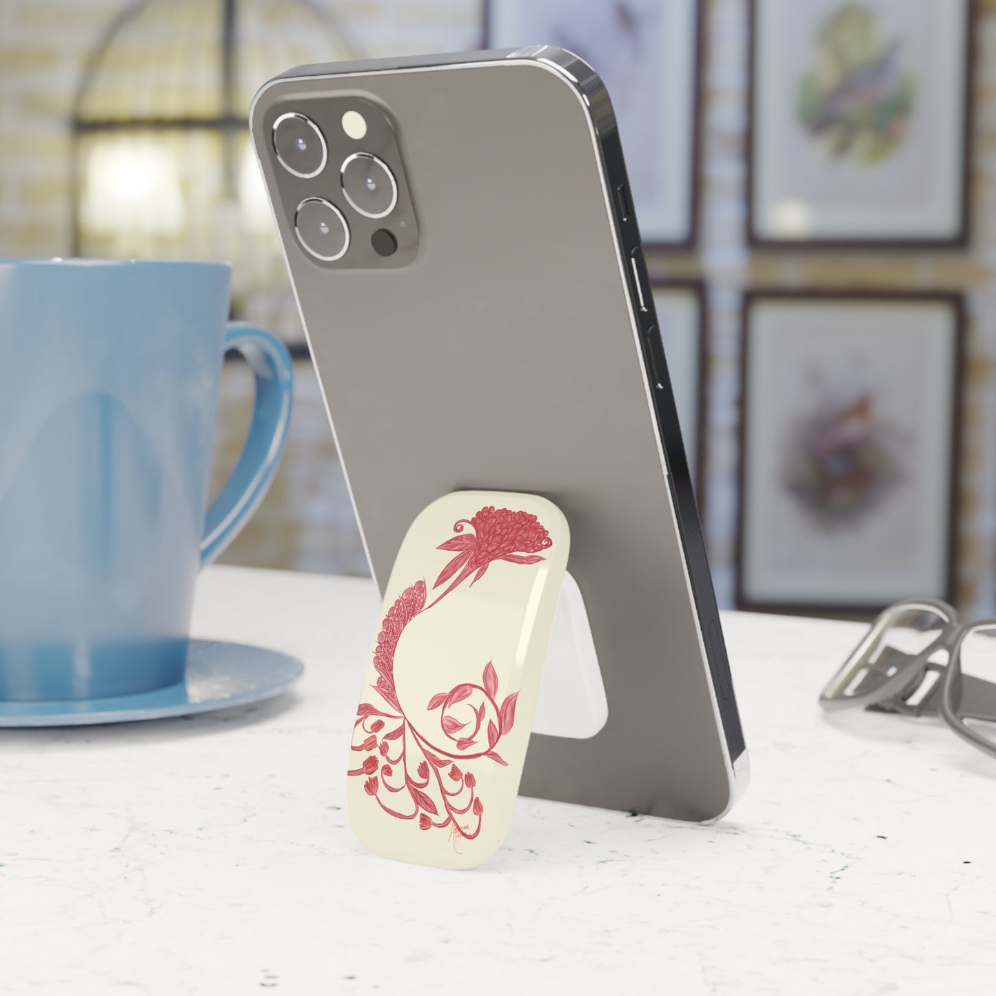 Cheery Cherry Chinoiserie Phone Click-On Grip