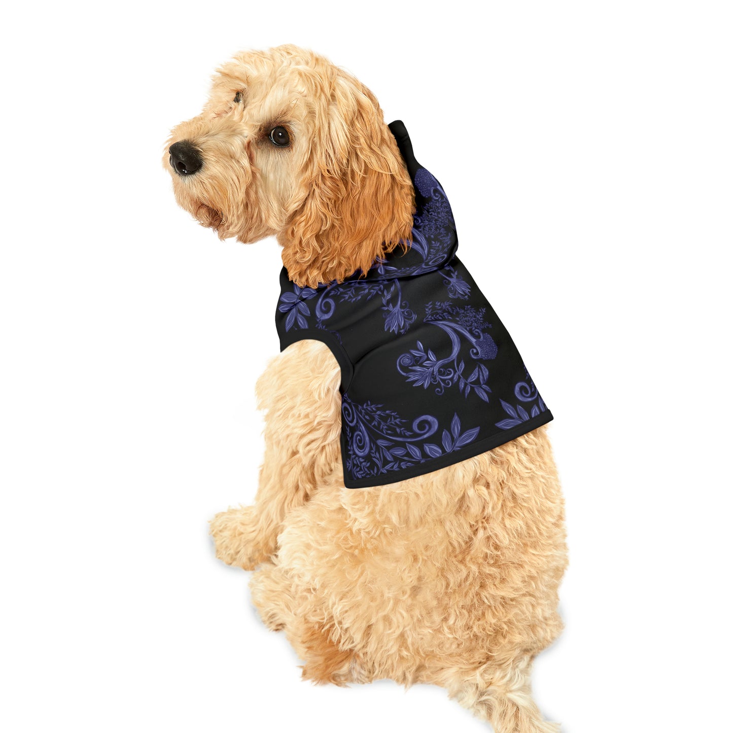 Midnight Botanical Blues Pet Hoodie