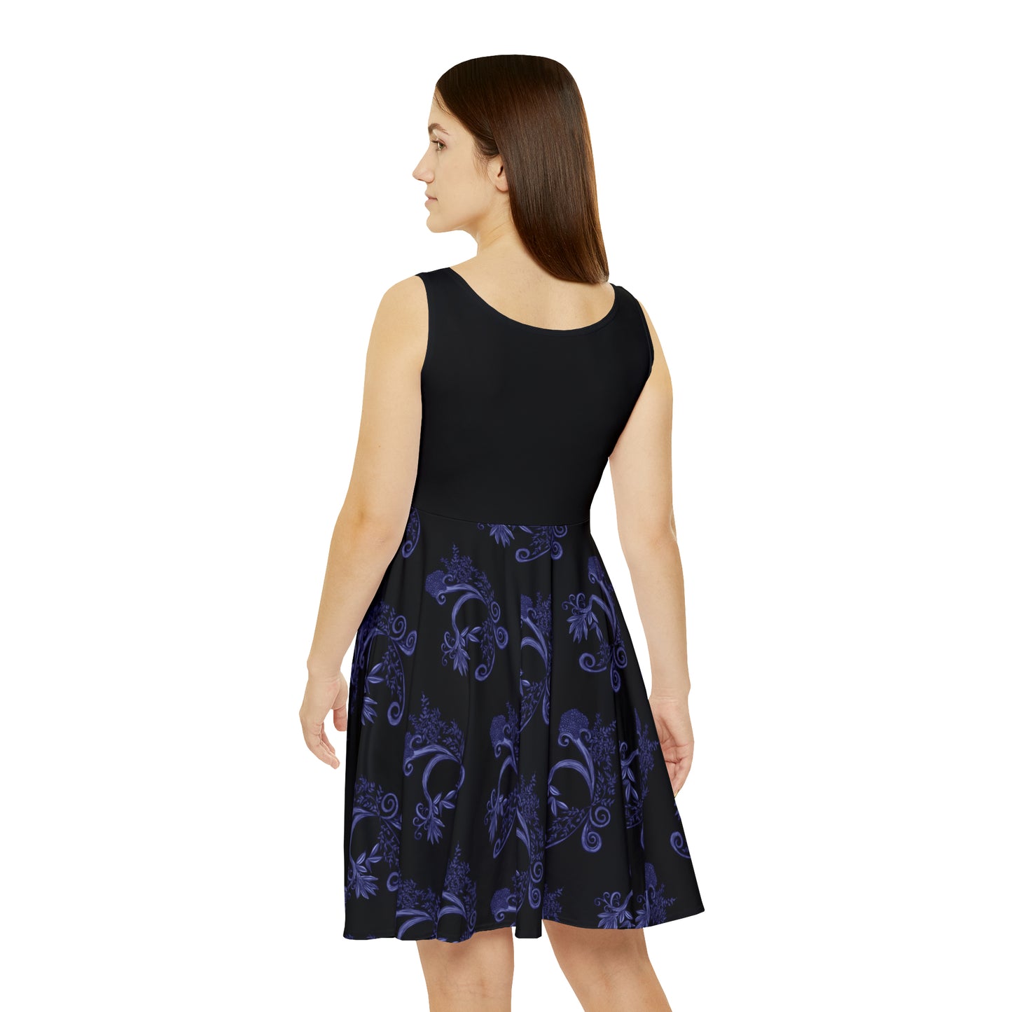 Midnight Botanical Blues Women's Skater Dress