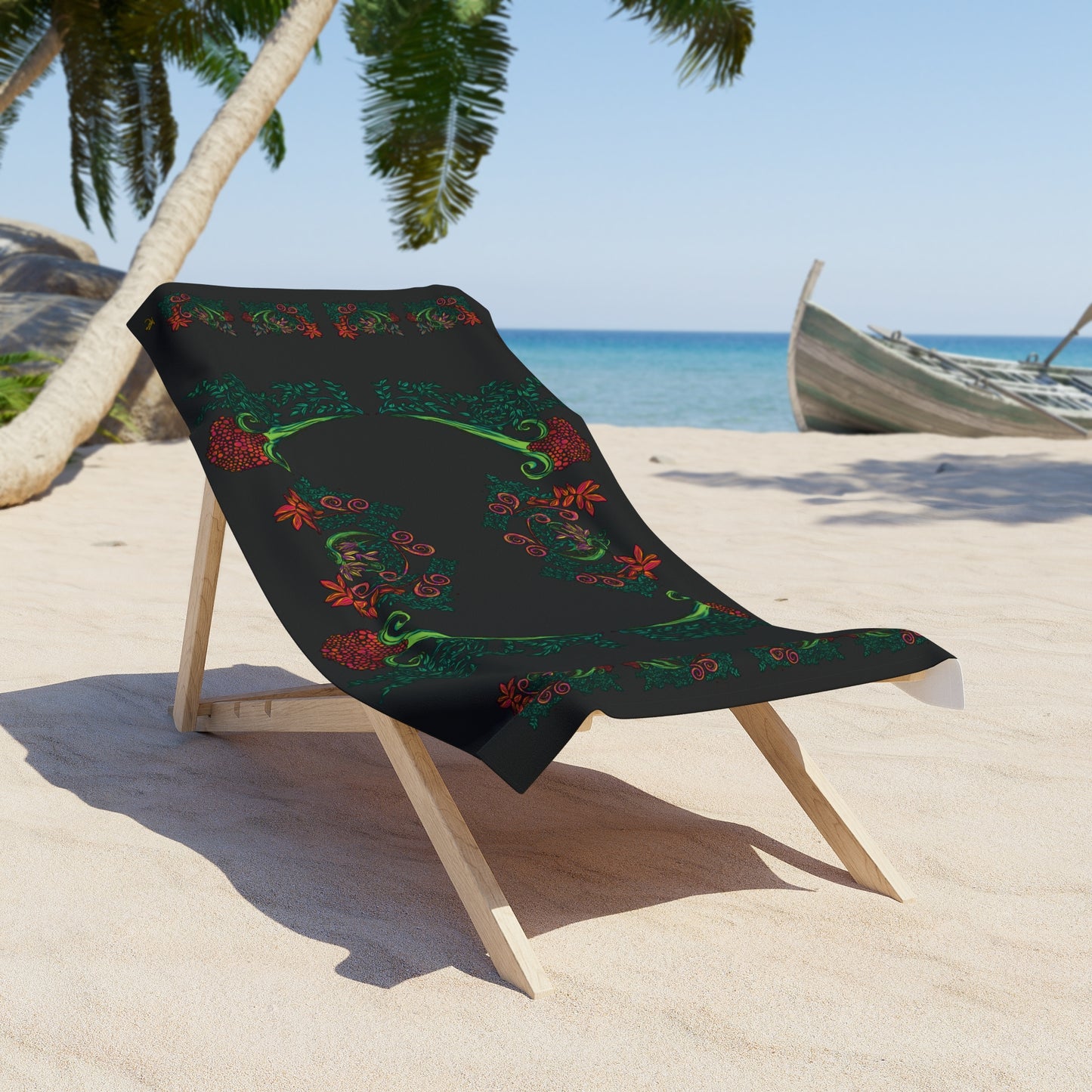 Flourished Fury Beach Towel