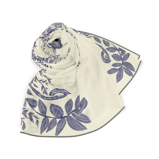 Botanical Blues Classic Square Voile Scarf