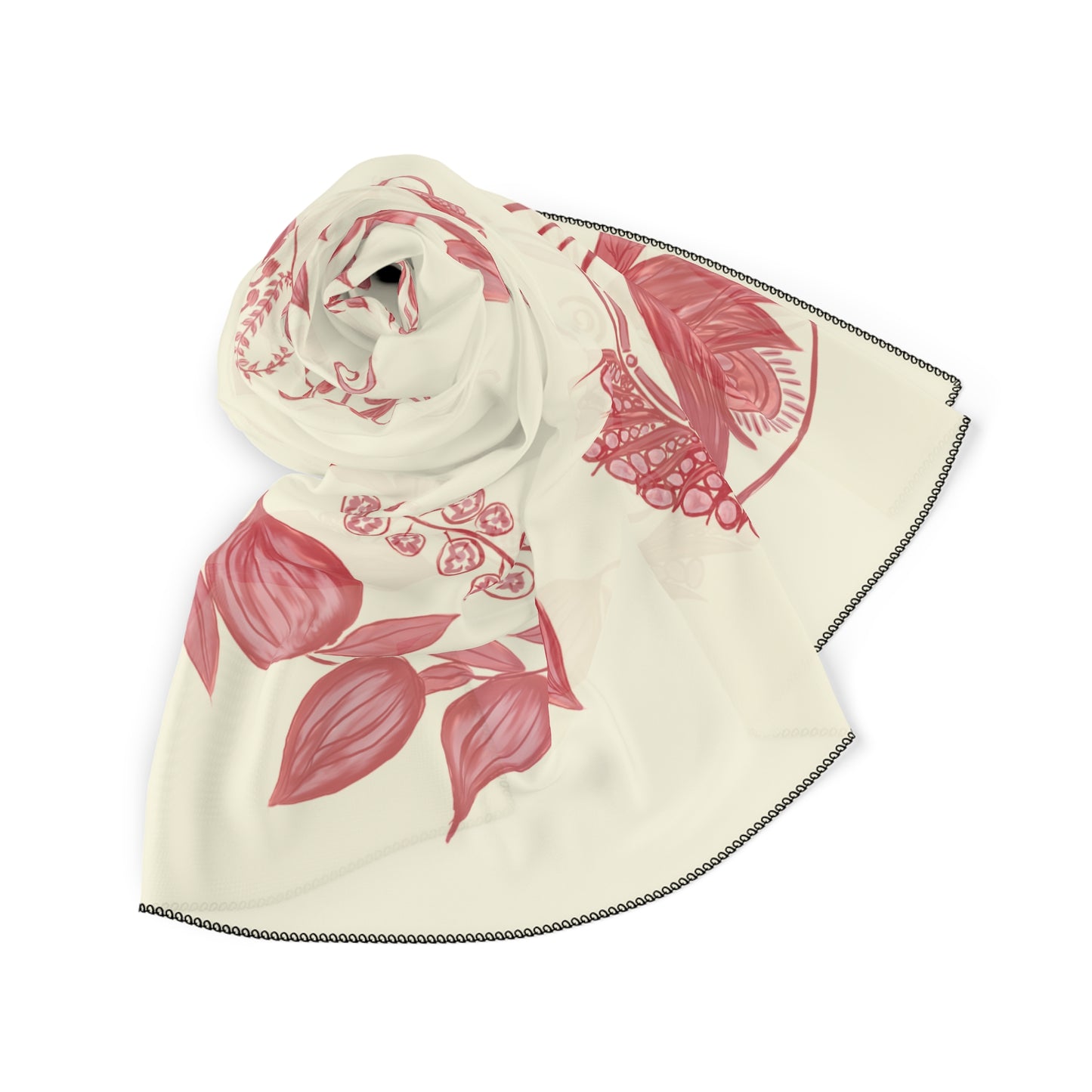 Cheery Cherry Chinoiserie Classic Square Voile Scarf