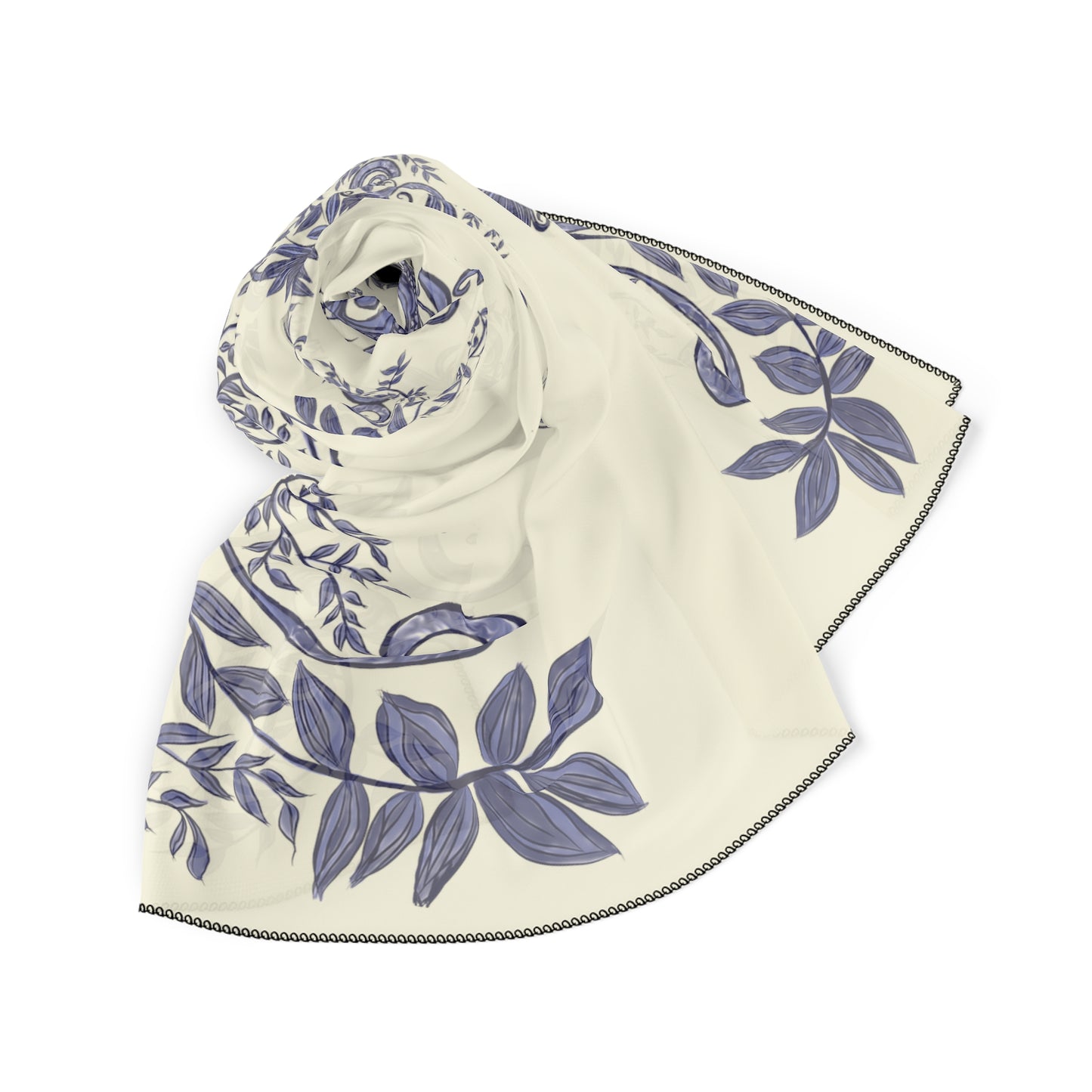 Botanical Blues Classic Square Chiffon Scarf