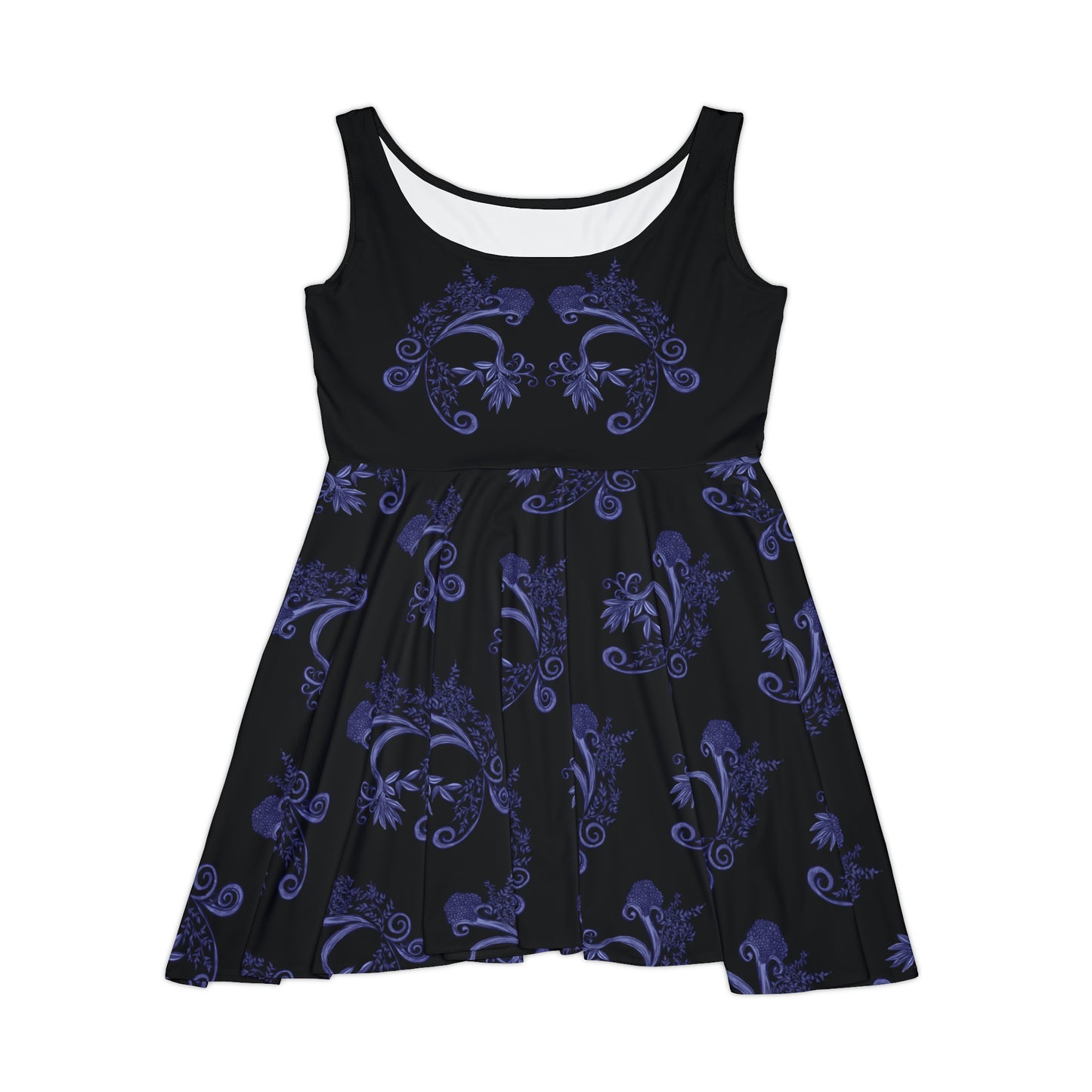 Midnight Botanical Blues Women's Skater Dress