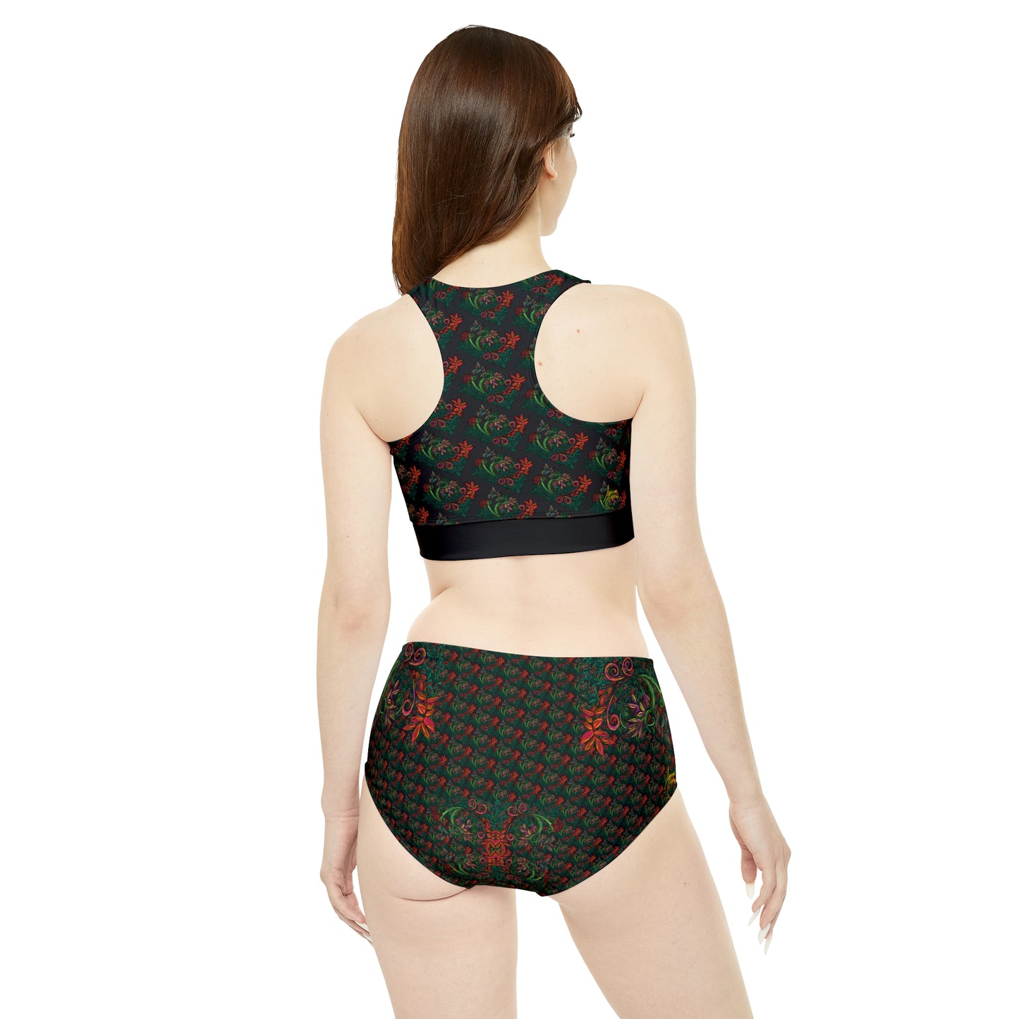 Flourished Fury Women's Sporty Bikini Set