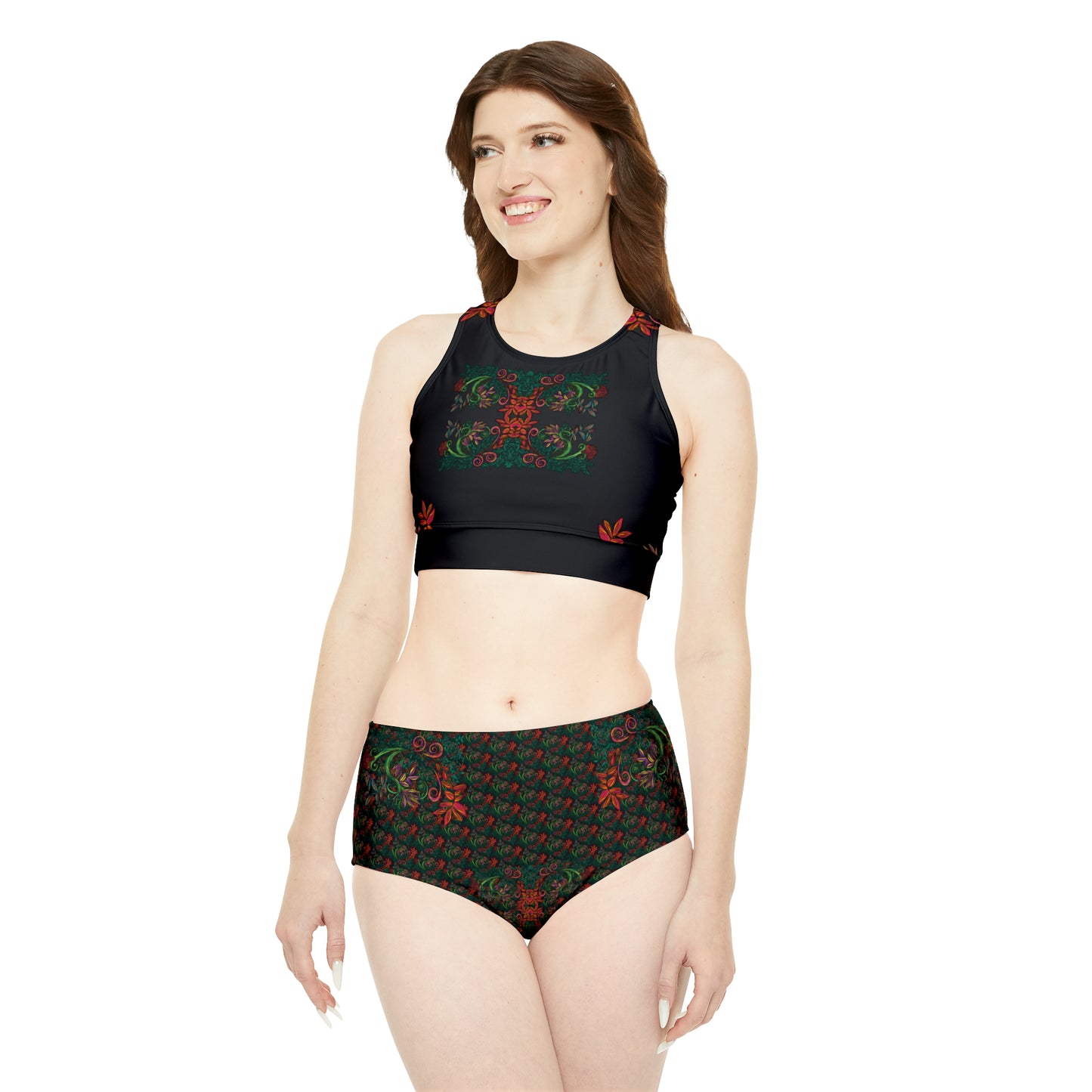 Flourished Fury Women's Sporty Bikini Set