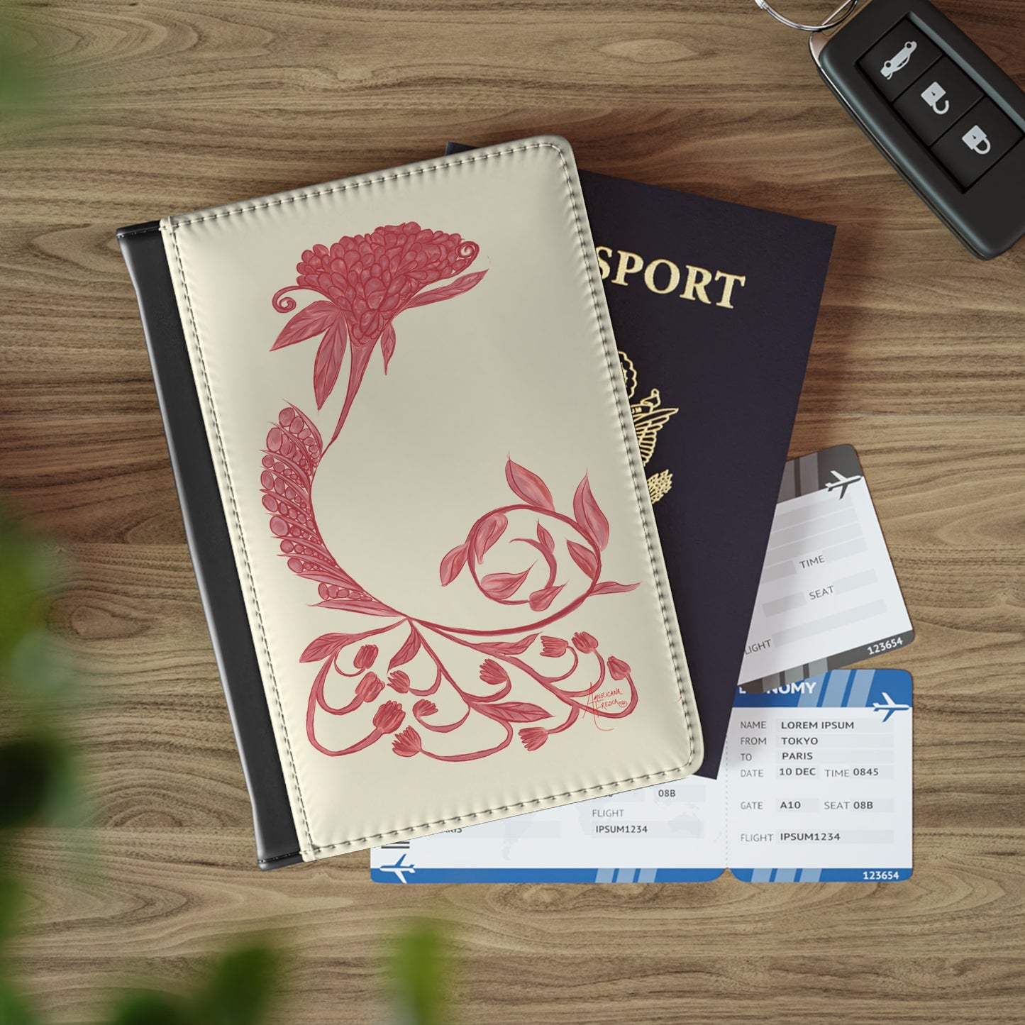 Cheery Cherry Chinoiserie Passport Cover