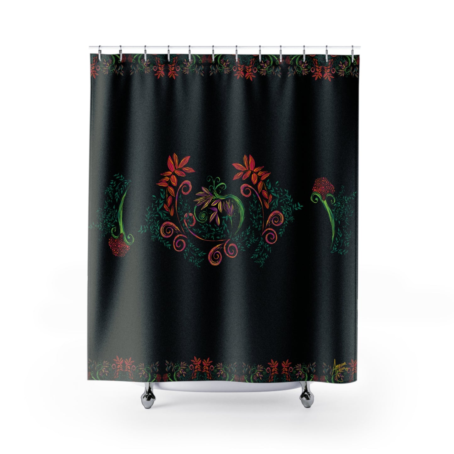 Flourished Fury Shower Curtains