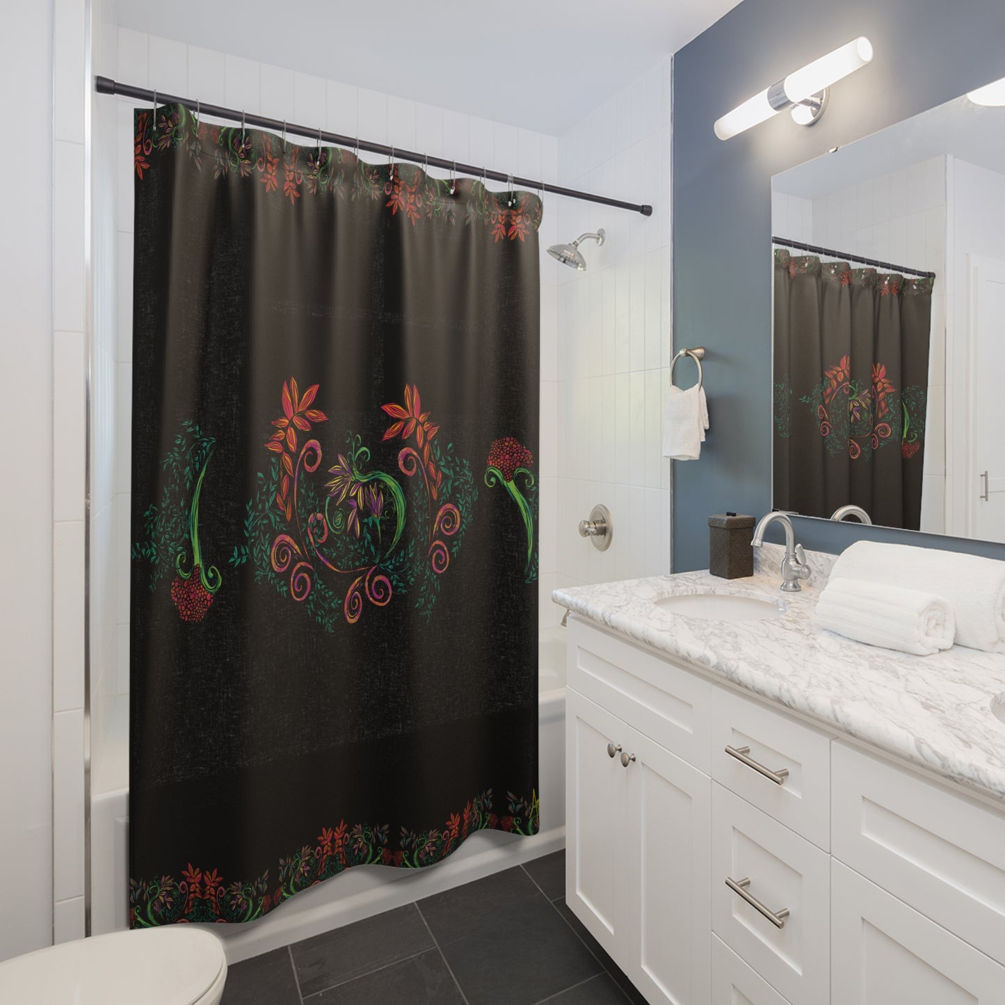 Flourished Fury Shower Curtains