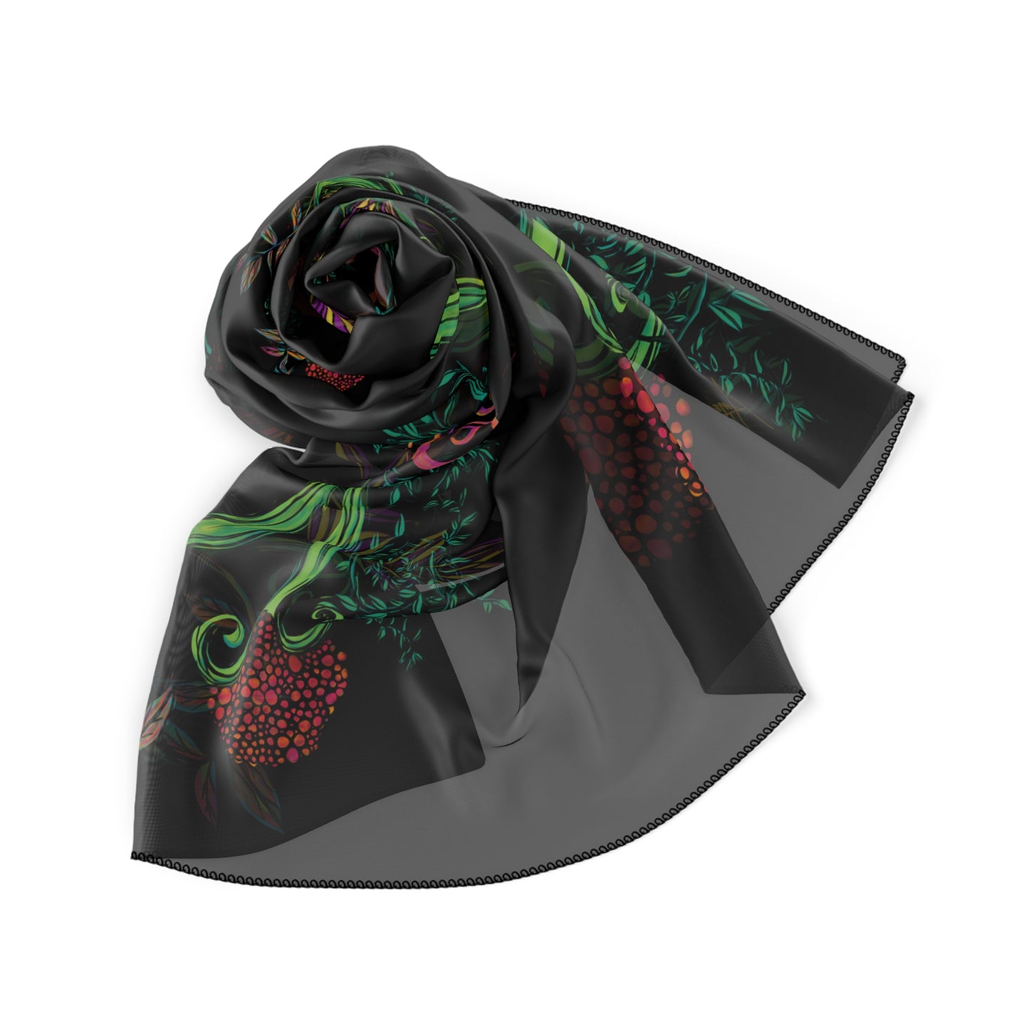 Flourished Fury Classic Chiffon Square Scarf