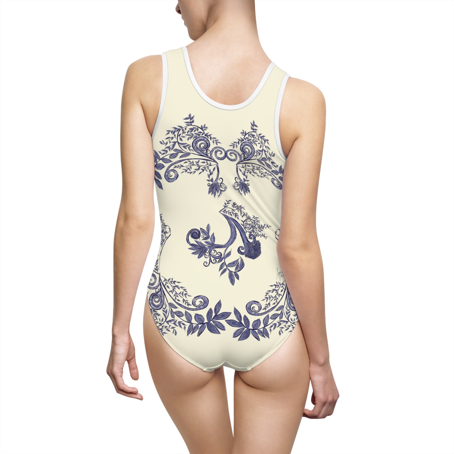 Botanical Blues Women's Classic One-Piece Swimsuit