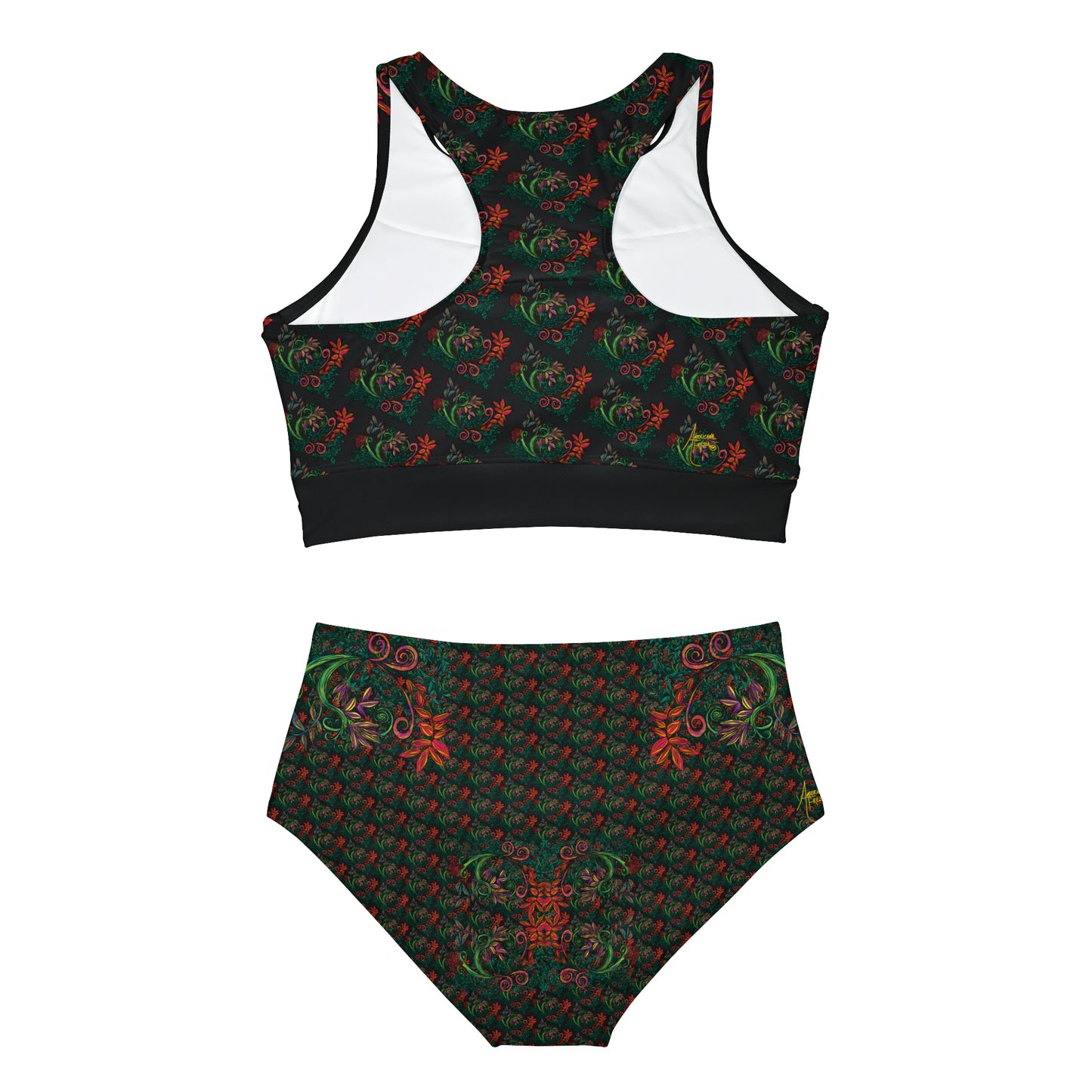 Flourished Fury Women's Sporty Bikini Set