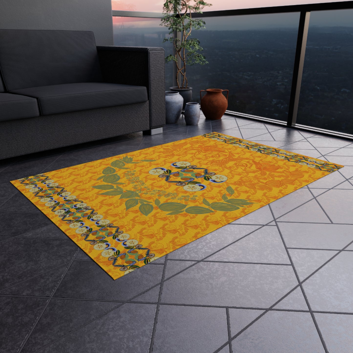 Snowless Sunsets Outdoor Rug