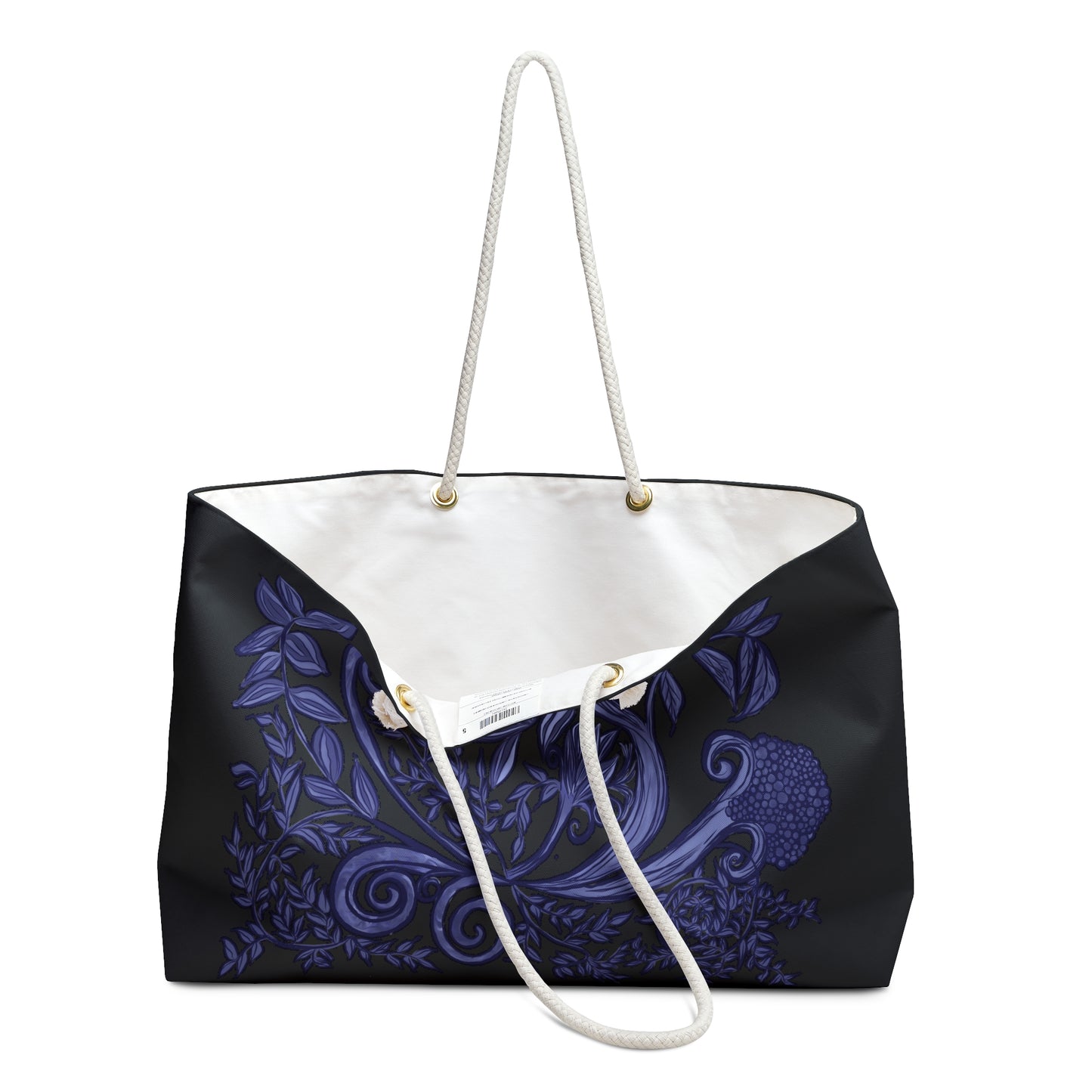 Midnight Botanical Blues Weekender Tote