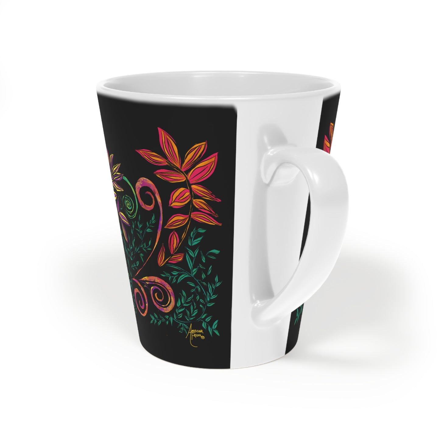 Flourished Fury Latte Mug, 12oz