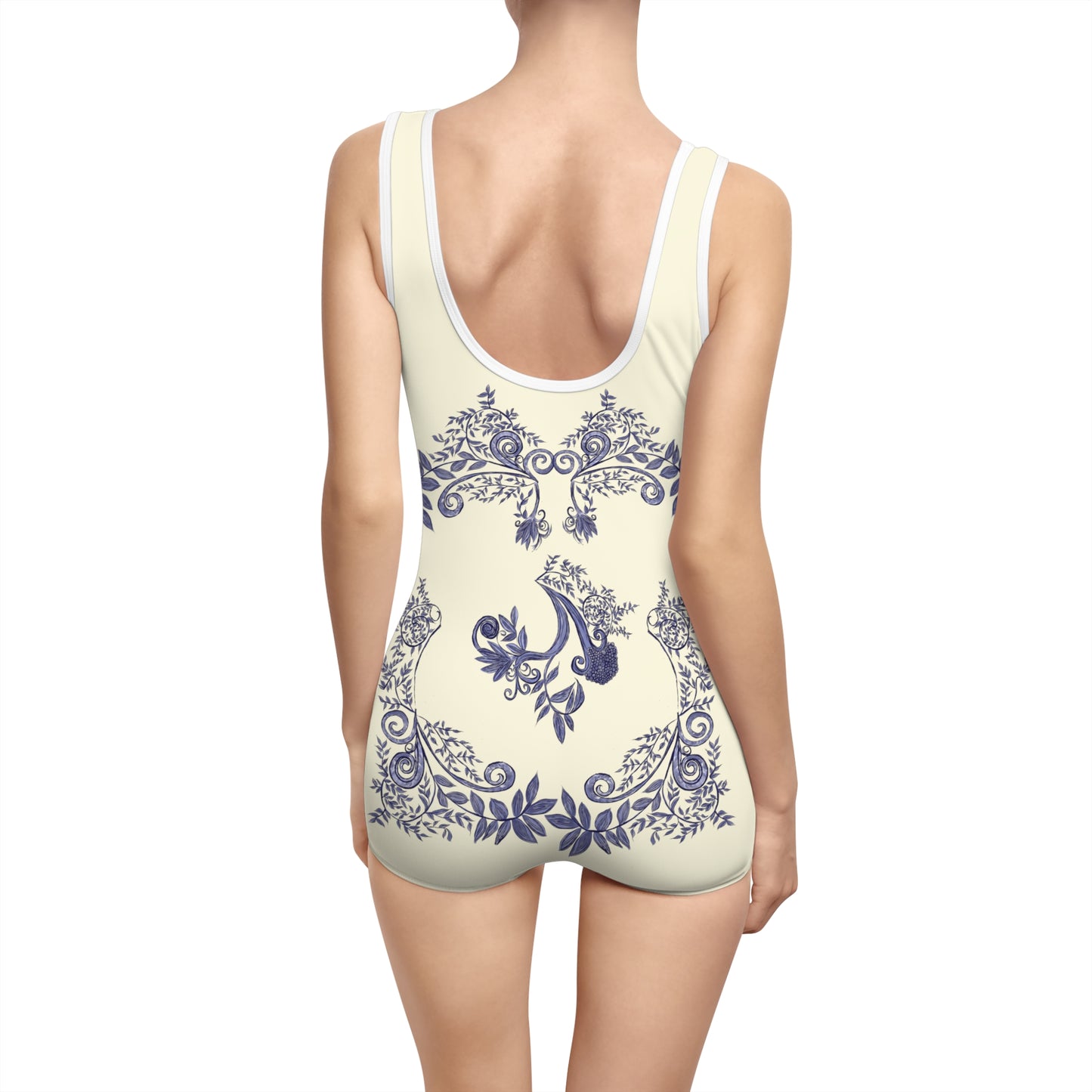 Botanical Blues Women's Vintage Swimsuit