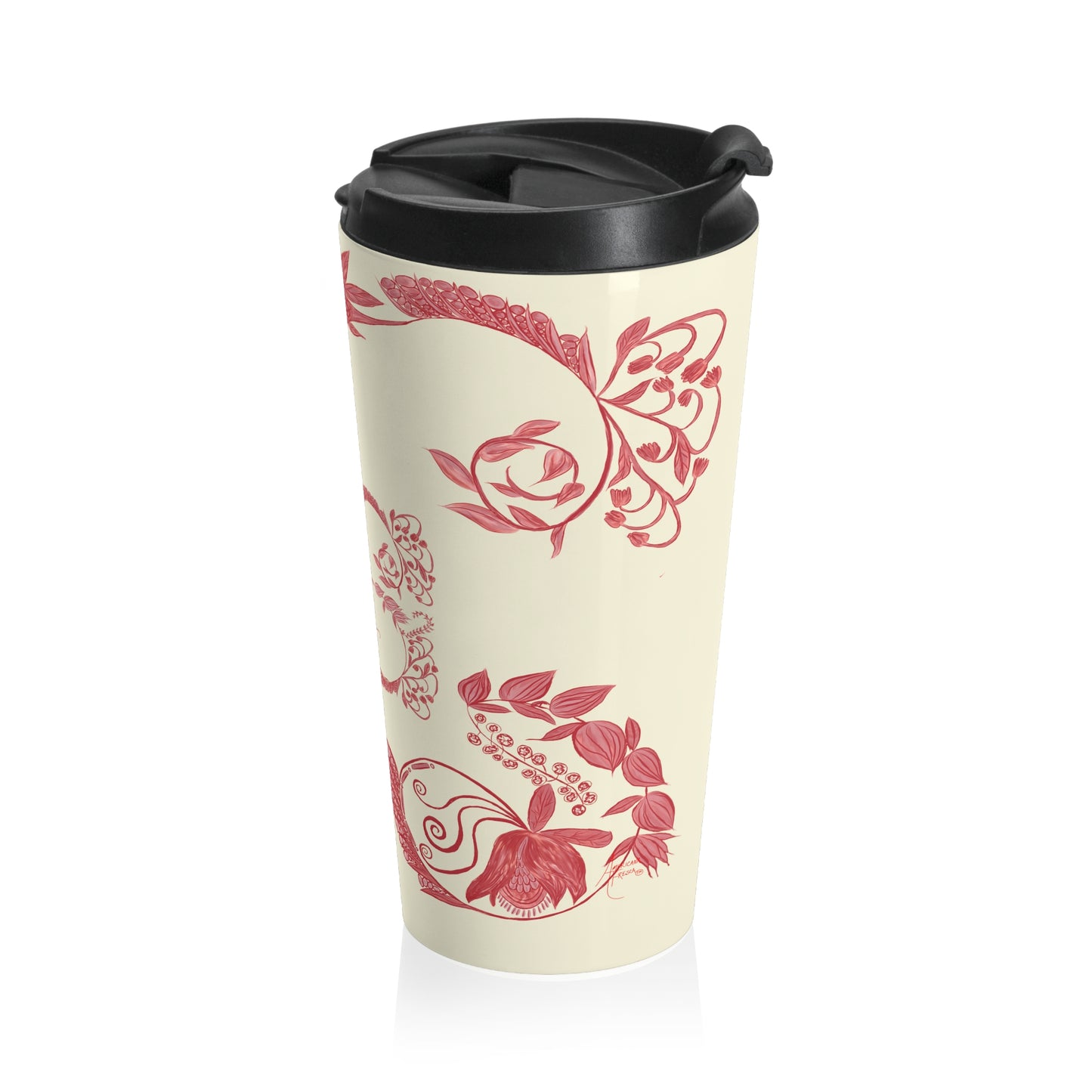 Cheery Cherry Chinoiserie Stainless Steel Travel Mug