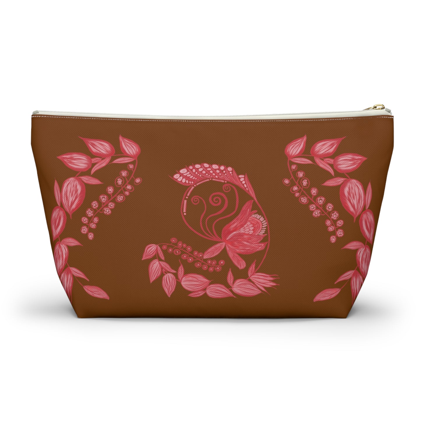 Chocolate Cherry Chinoiserie Accessory Pouch