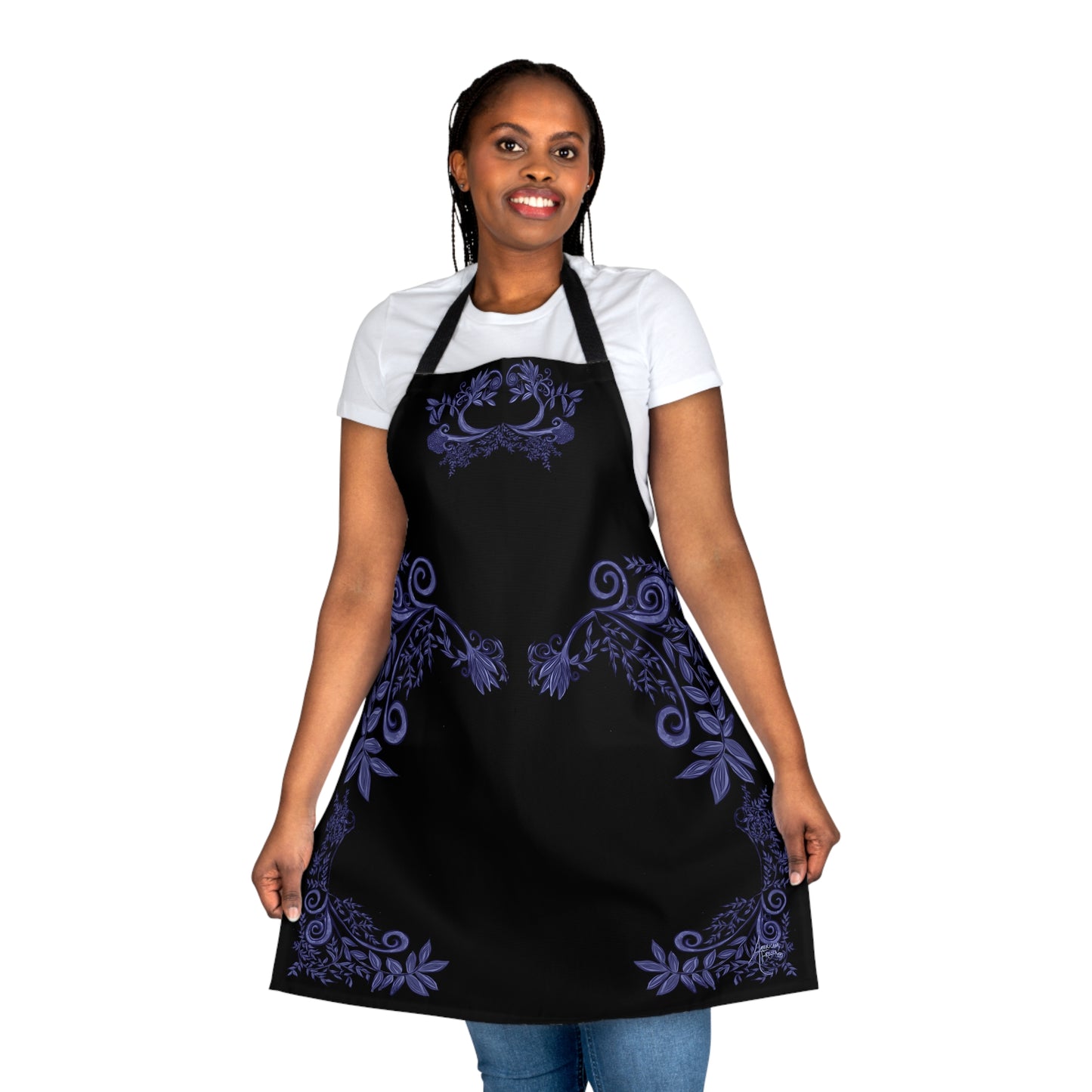 Midnight Botanical Blues Apron