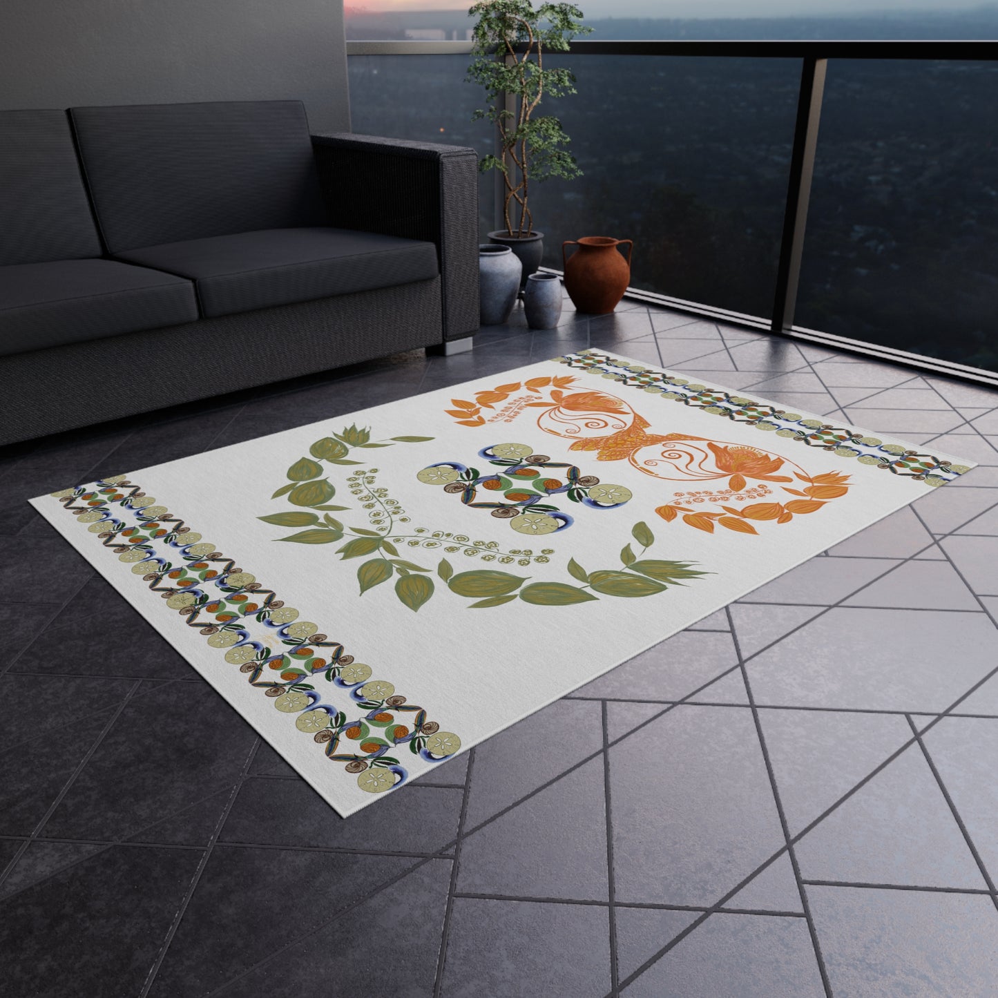 Sandy Snowless Sunsets Outdoor Rug