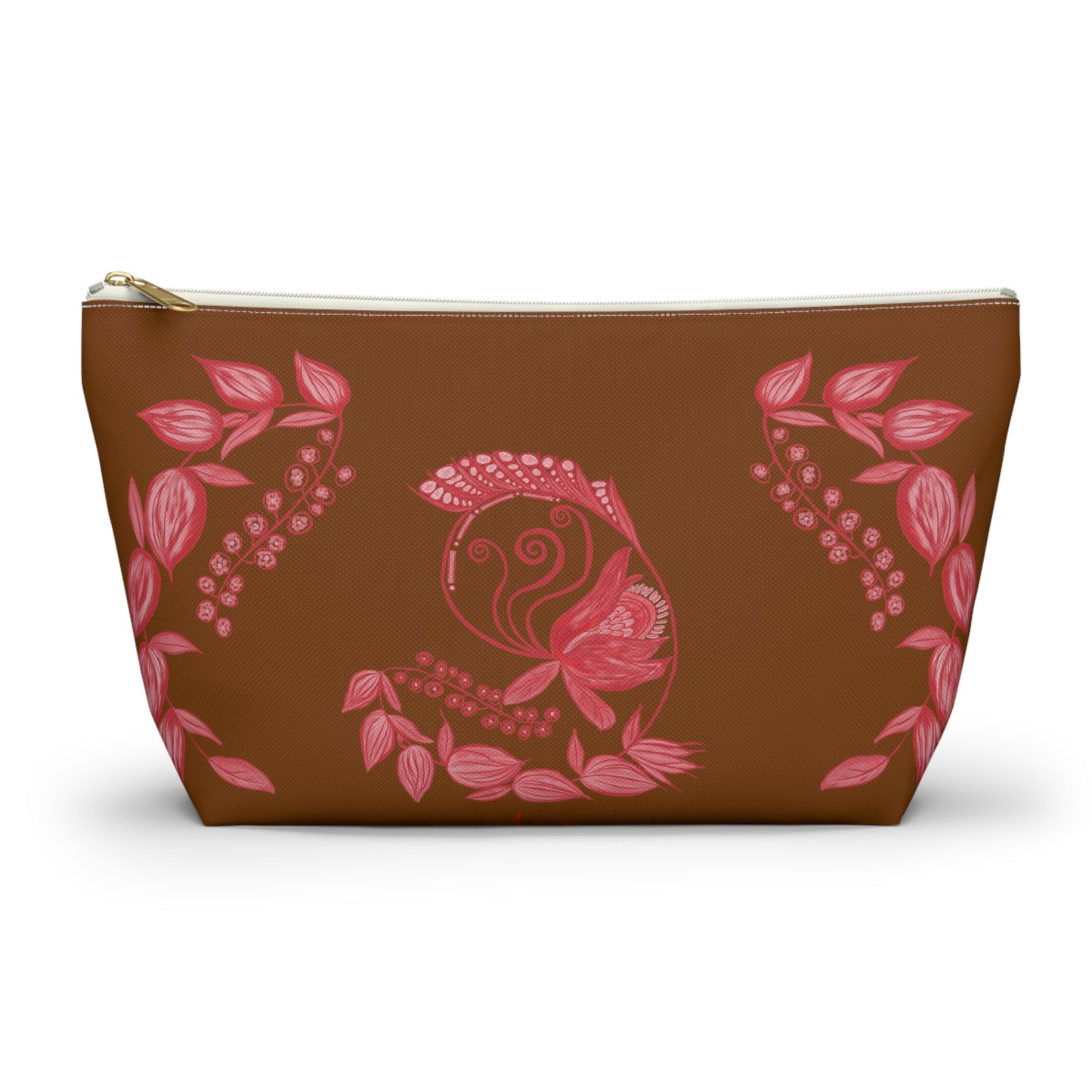 Chocolate Cherry Chinoiserie Accessory Pouch