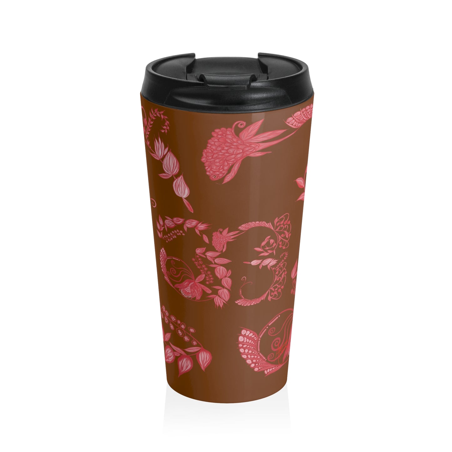 Chocolate Cherry Chinoiserie Stainless Steel Travel Mug