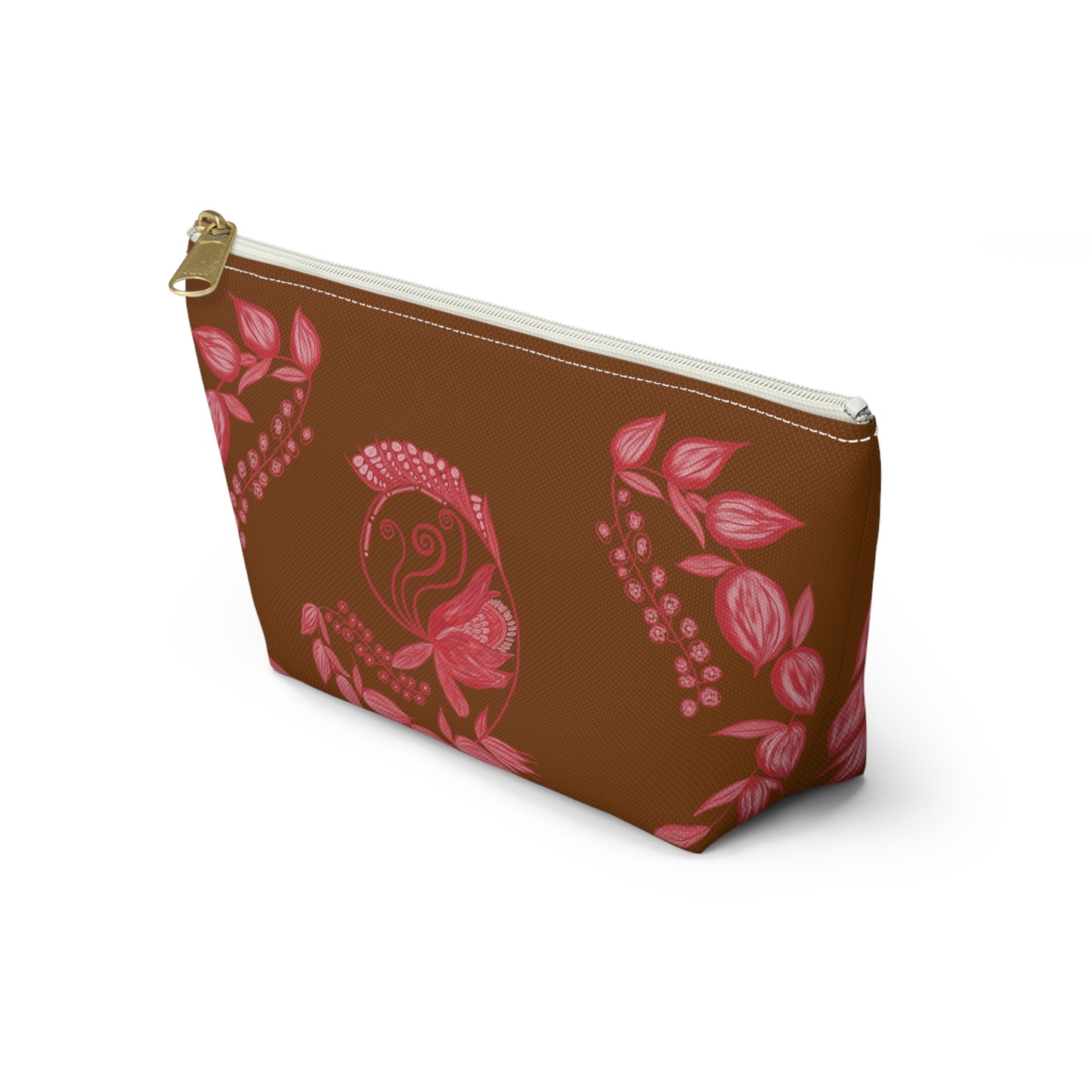 Chocolate Cherry Chinoiserie Accessory Pouch