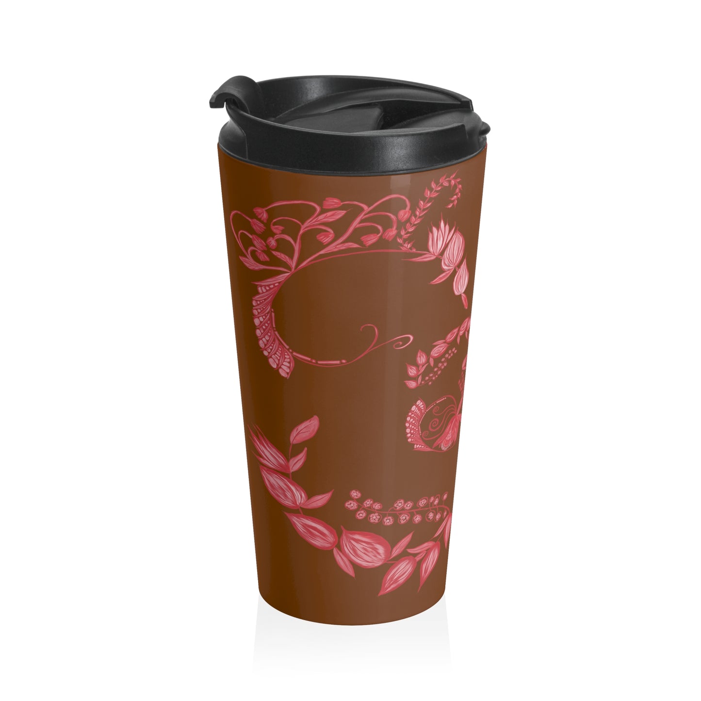 Chocolate Cherry Chinoiserie Stainless Steel Travel Mug