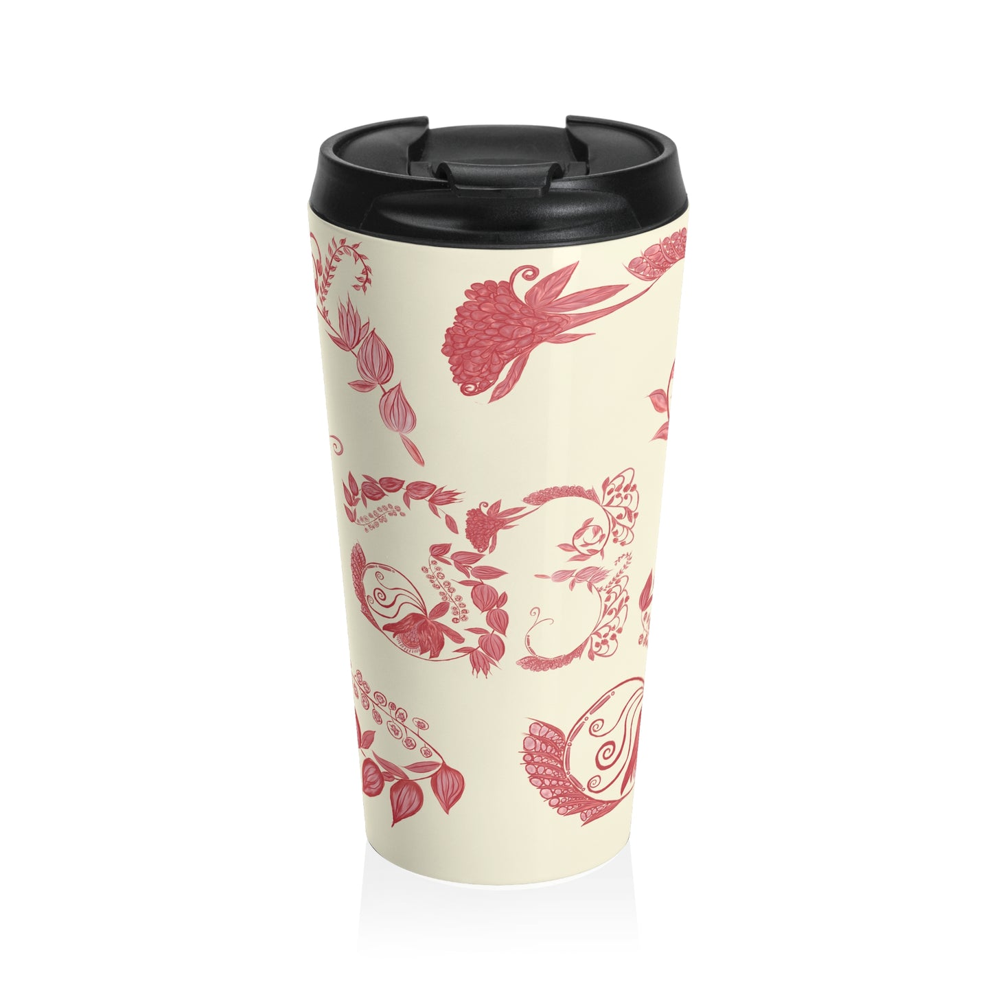 Cheery Cherry Chinoiserie Stainless Steel Travel Mug