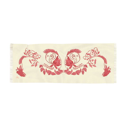 Cheery Cherry Chinoiserie Lightweight Scarf/Shawl