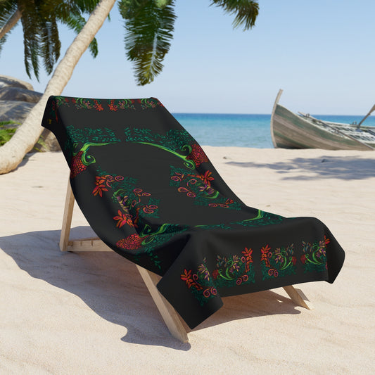 Flourished Fury Beach Towel