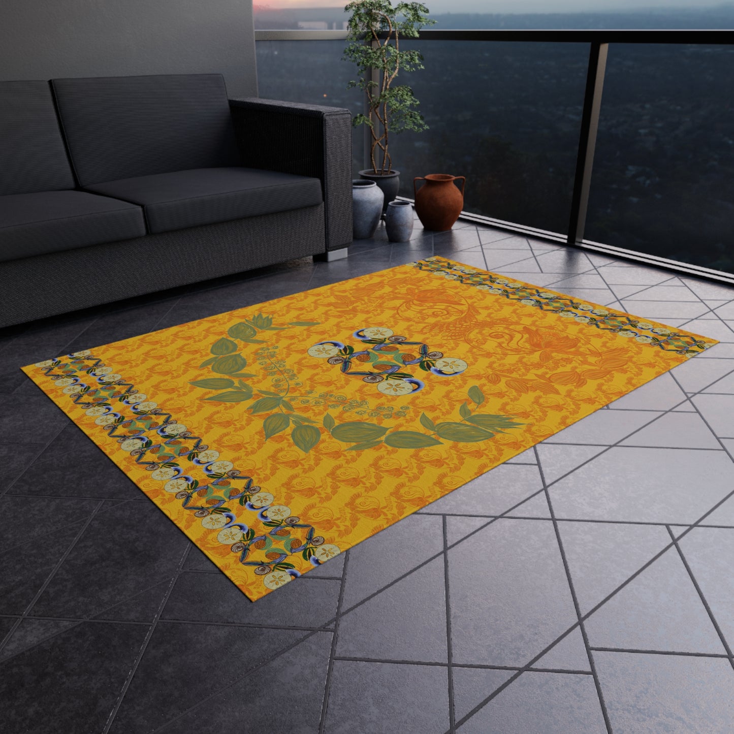 Snowless Sunsets Outdoor Rug