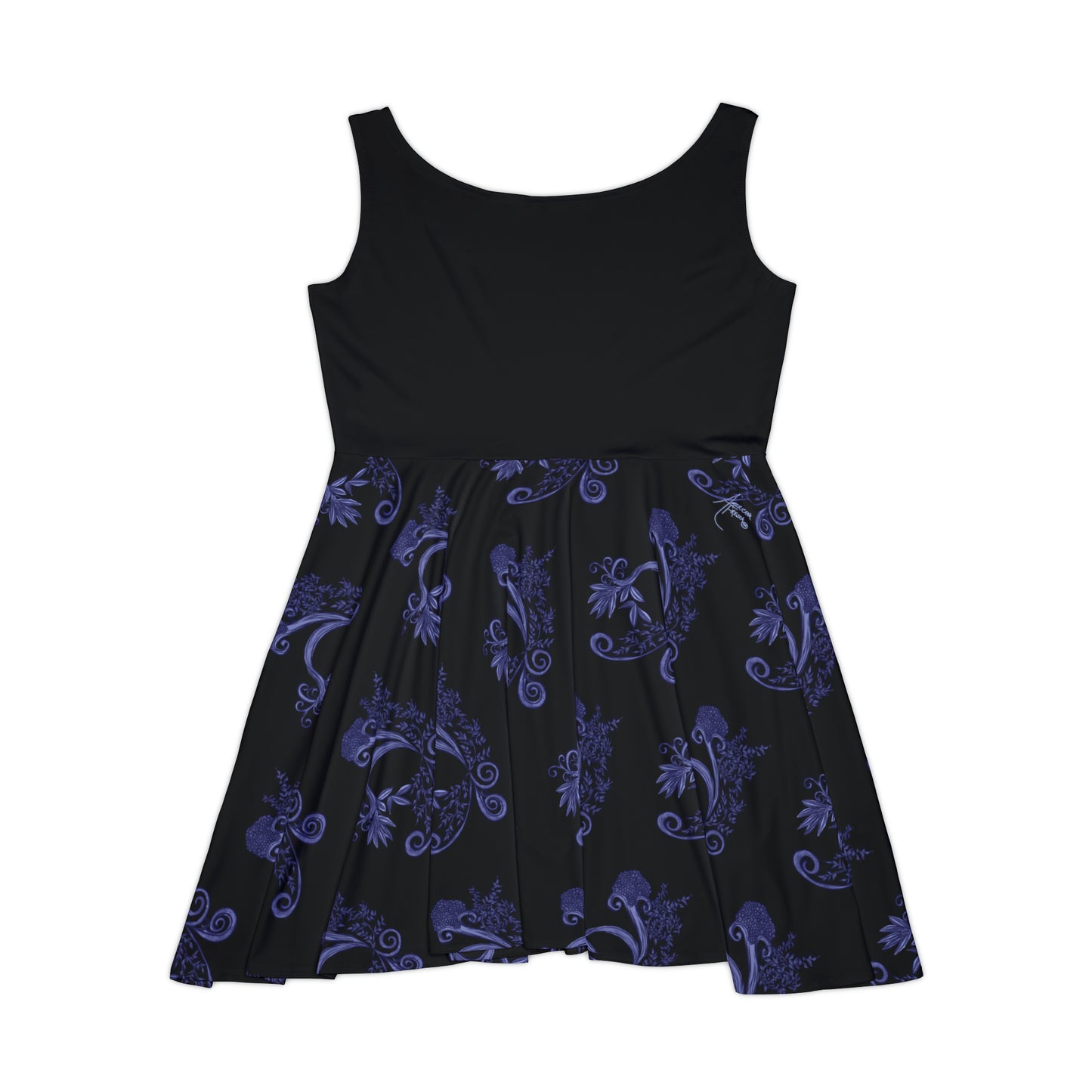 Midnight Botanical Blues Women's Skater Dress