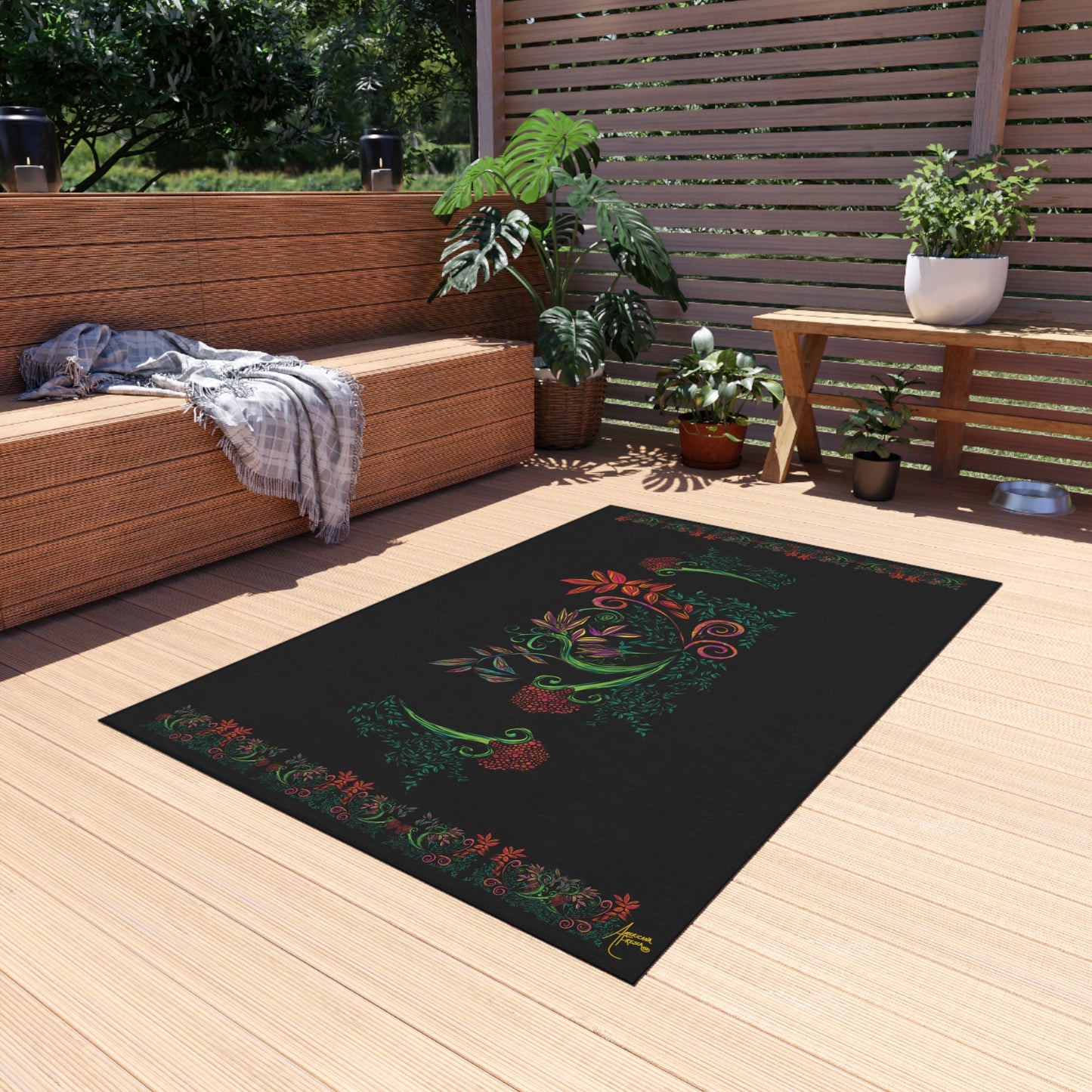 Flourished Fury Outdoor Rug