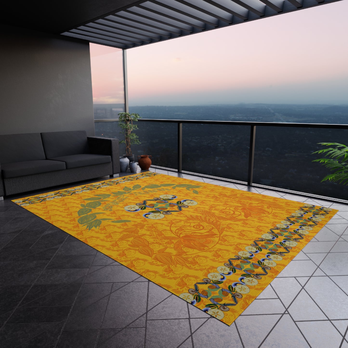 Snowless Sunsets Outdoor Rug