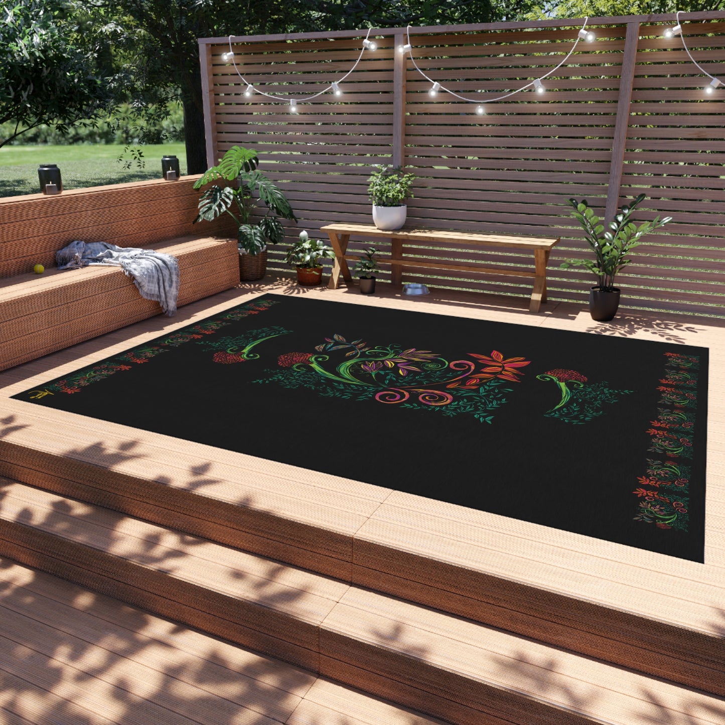 Flourished Fury Outdoor Rug