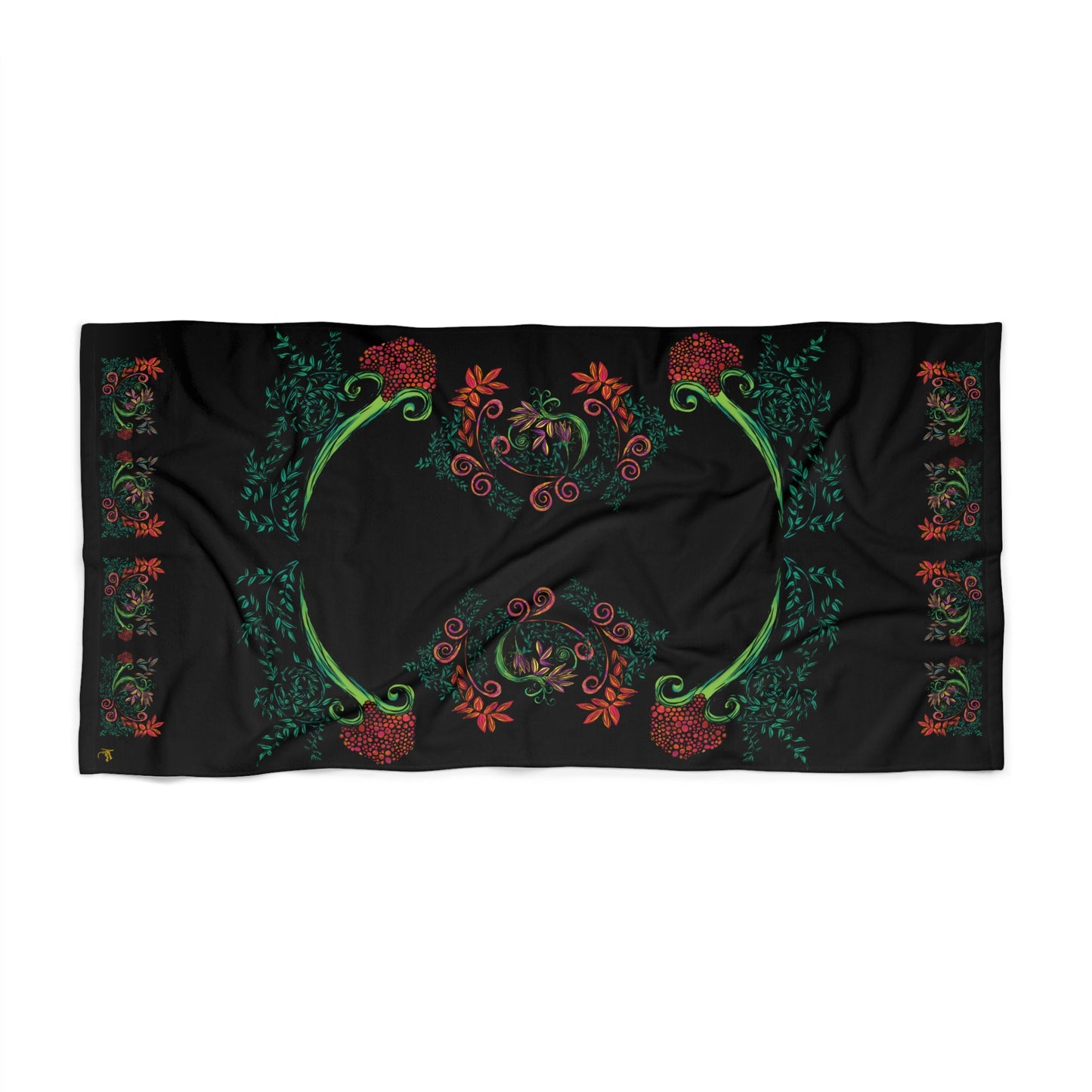 Flourished Fury Beach Towel