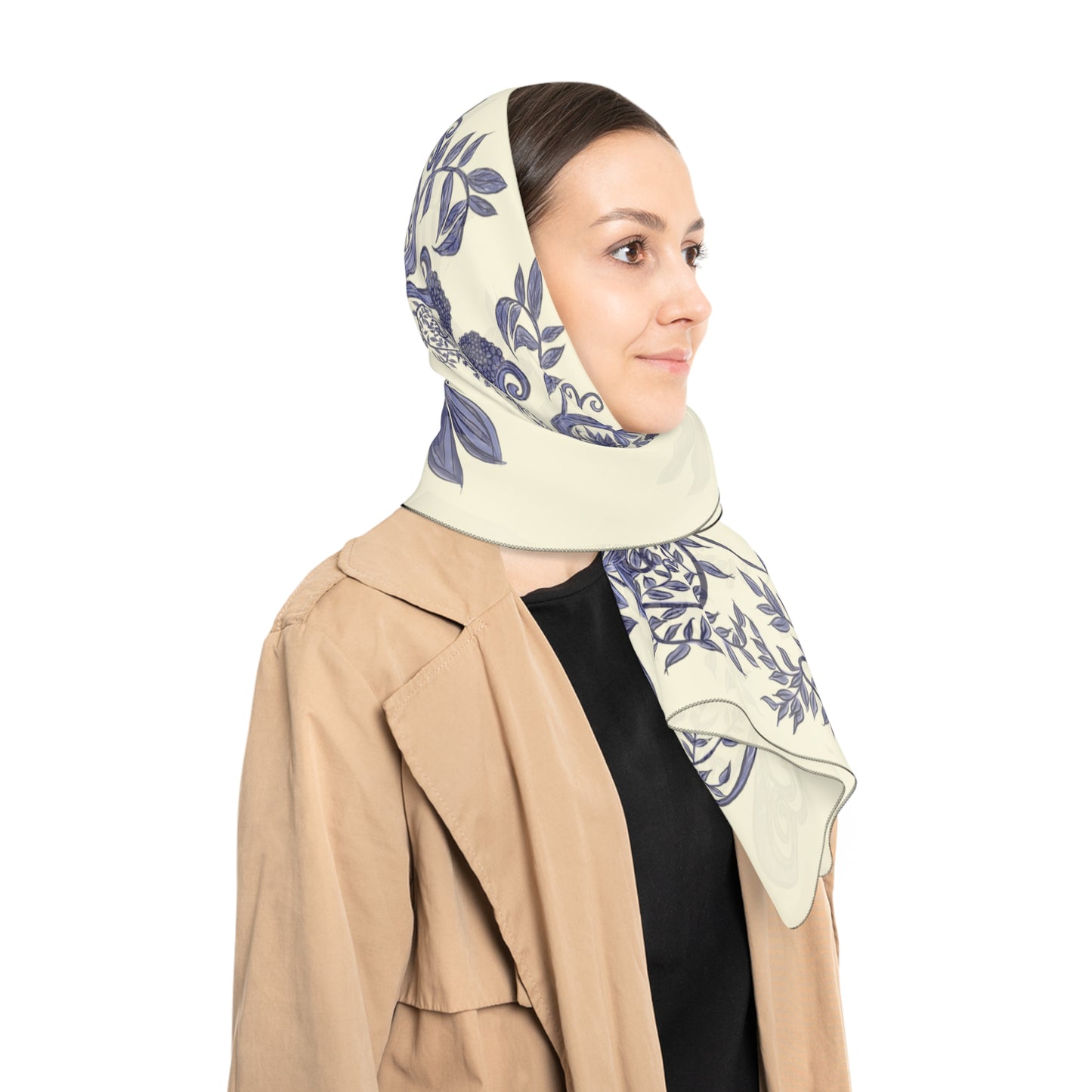 Botanical Blues Classic Square Chiffon Scarf