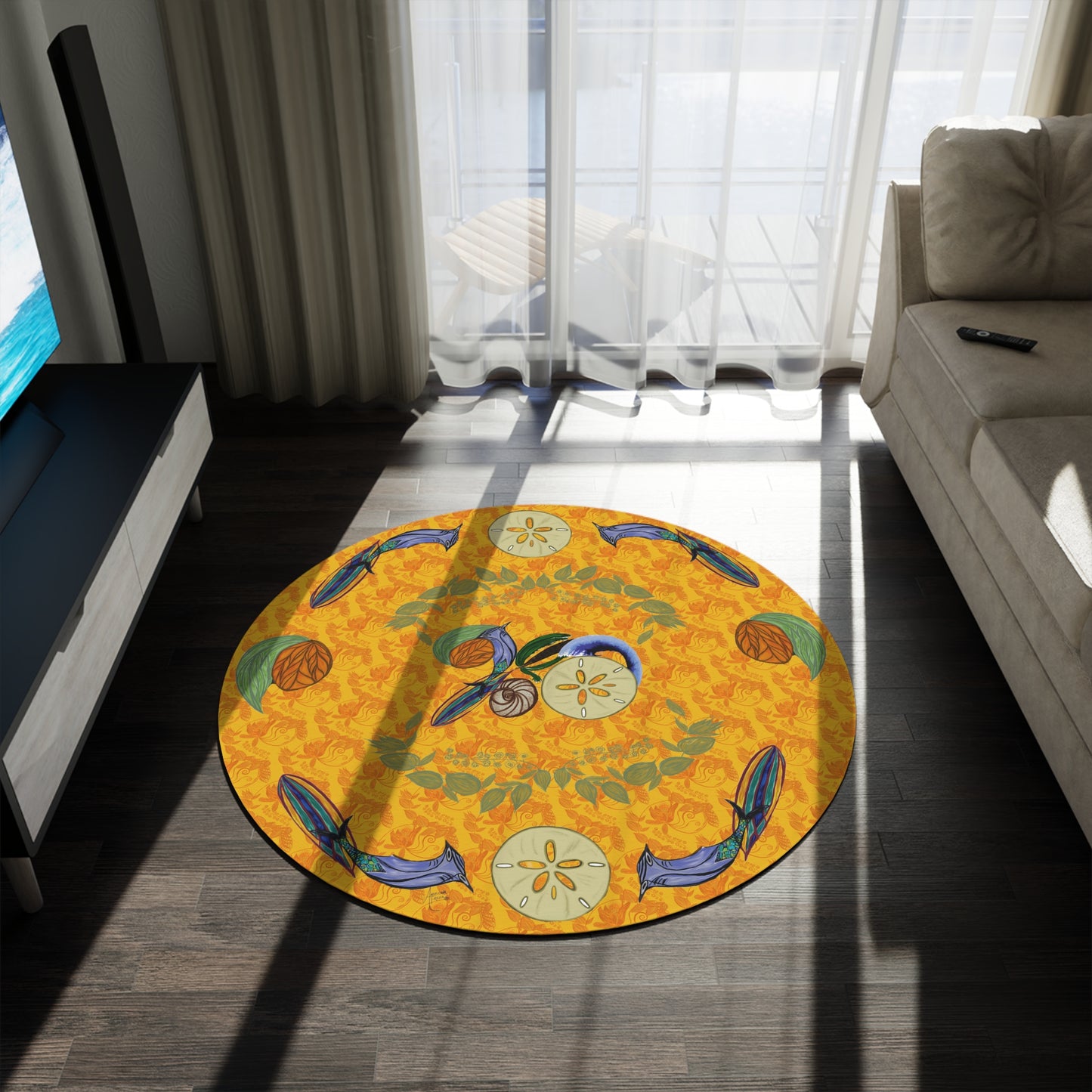 Snowless Sunsets Round Rug